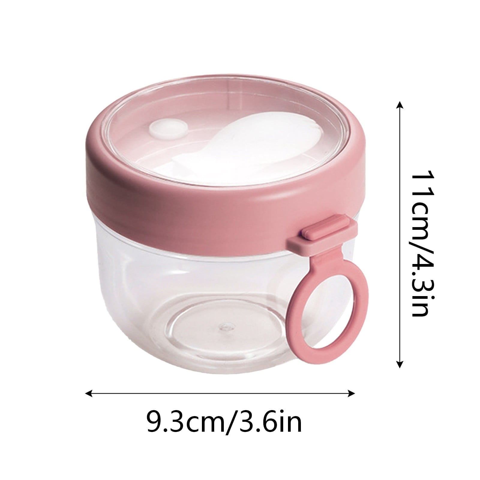 JWDX Kitchen, Kitchen Tools Clearance, Overnight Oats Jars Cereal Milk Container Leak Proof Oatmeal Jars Yogurt Containers with Lids Oatmeal to Go Container Pink - Image 3