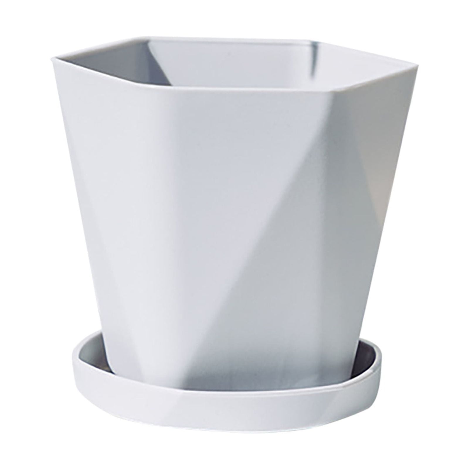 JWDX Flower Pots Clearance, Gardening Suppliesbalcony Household Plastic Flower Pot Resin Nordic Thicken Large Flower Pot, Suitable for Indoor and Outdoor Green Plant Planting White Z1-Grey - Image 1