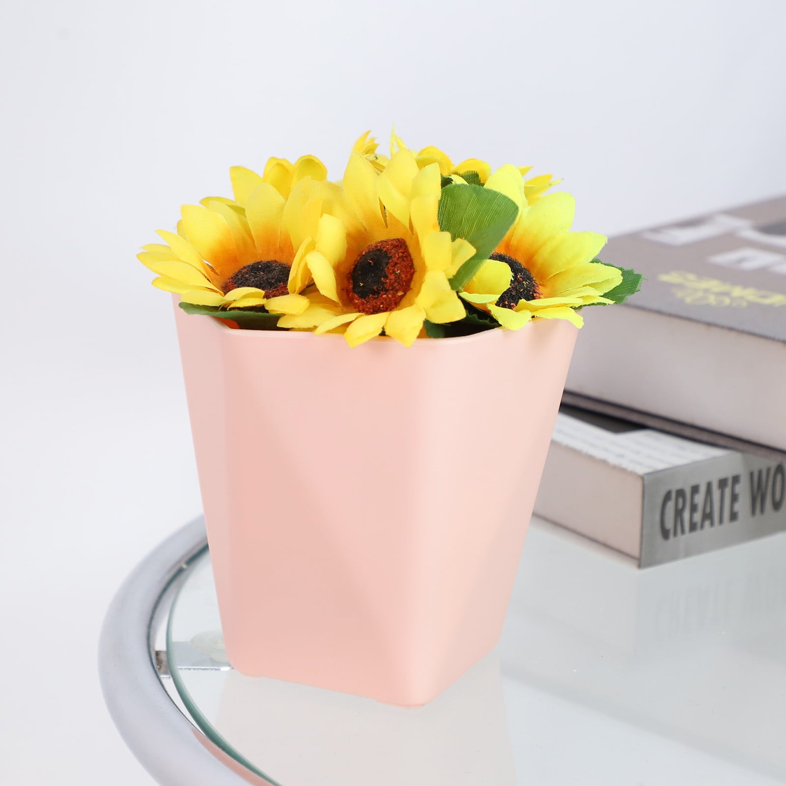 JWDX Flower Pots Clearance, Gardening Suppliesbalcony Household Plastic Flower Pot Resin Nordic Thicken Large Flower Pot, Suitable for Indoor and Outdoor Green Plant Planting White Z1-Pink - Image 4