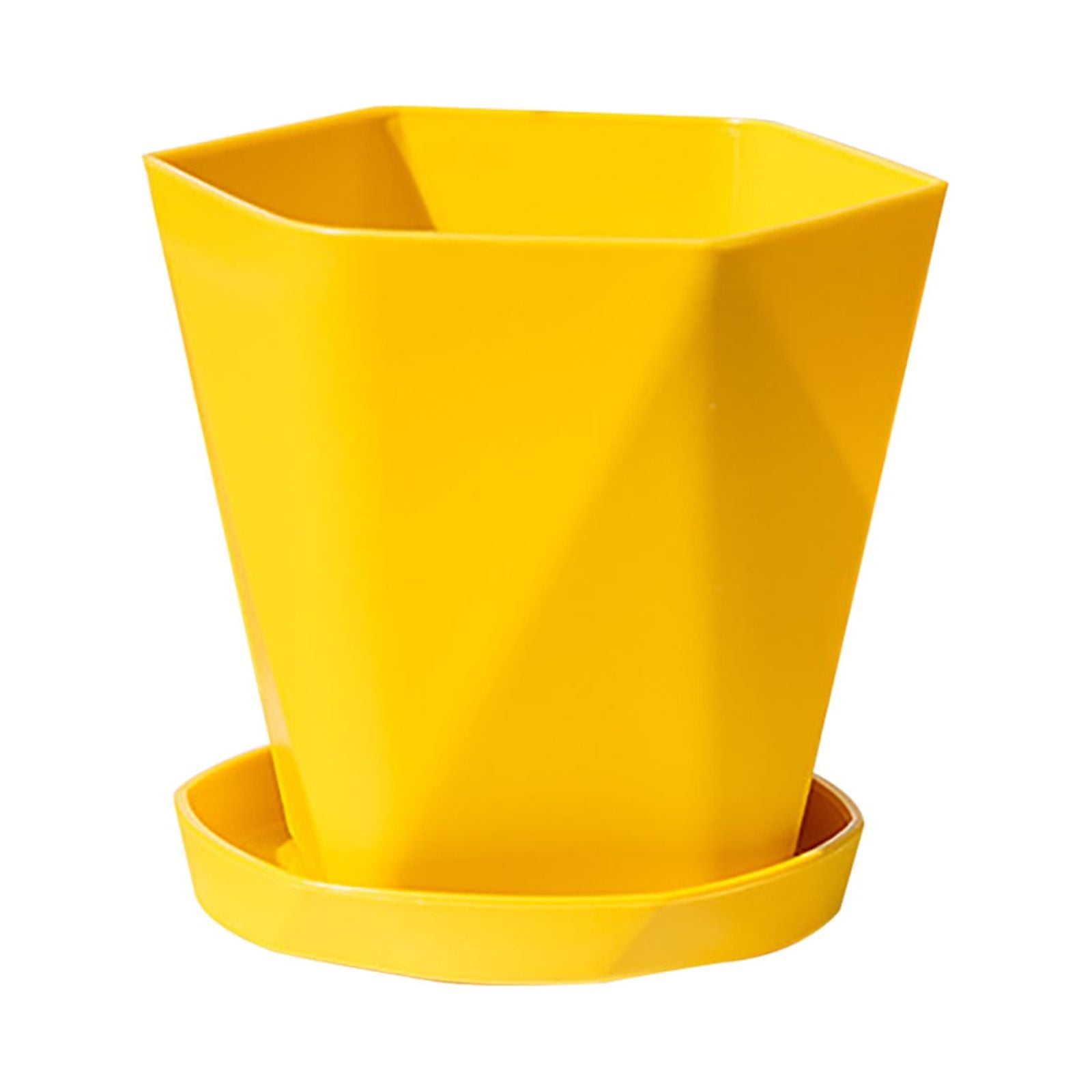 JWDX Flower Pots Clearance, Gardening Suppliesbalcony Household Plastic Flower Pot Resin Nordic Thicken Large Flower Pot, Suitable for Indoor and Outdoor Green Plant Planting White Z1-Yellow - Image 1