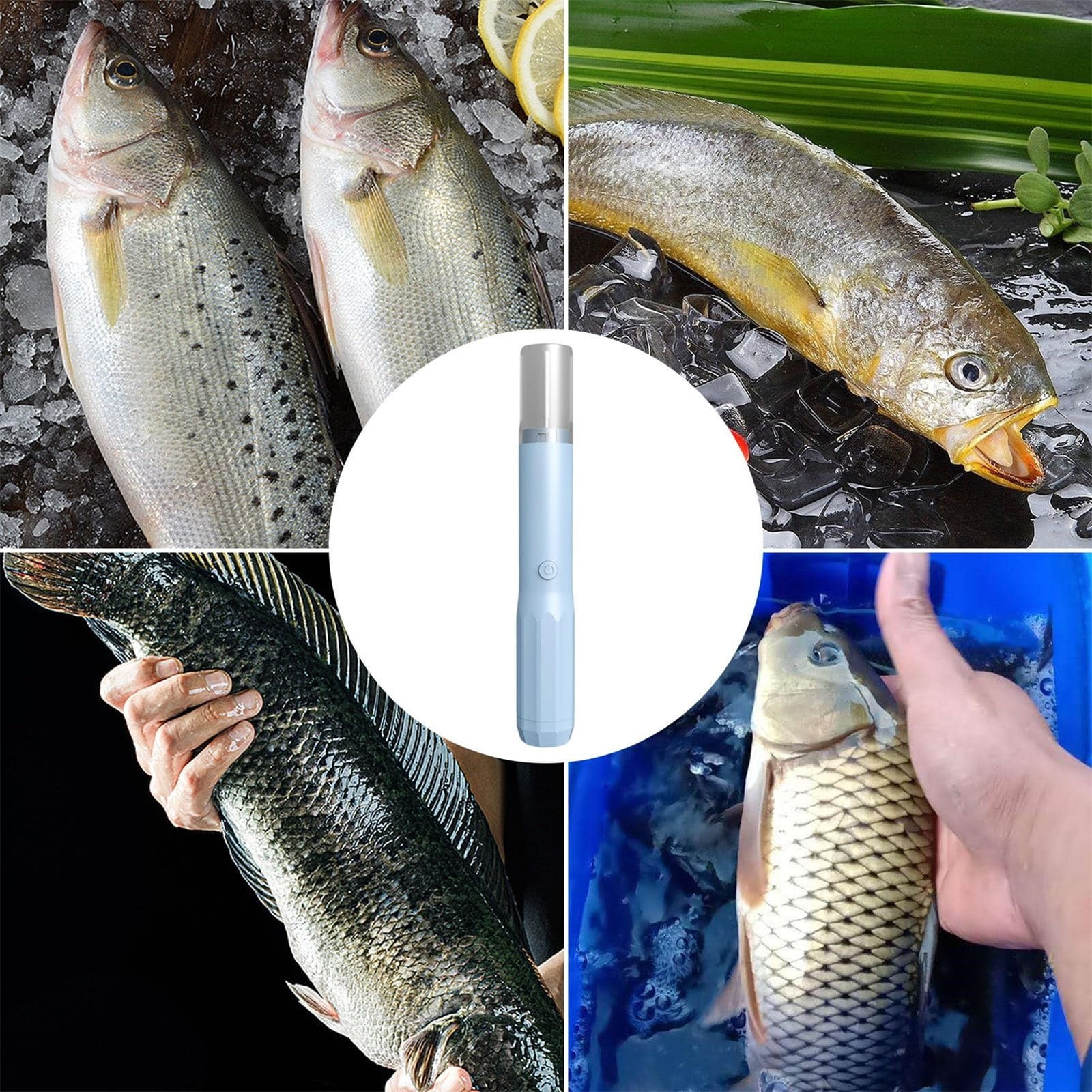 JWDX Peeler, Clearance Processing! Electric Fish Stainless Steel Cordless Fish Remover Cleaner Fish Remover with Rechargeable Battery for Easy Kitchen Cleaning Tool Blue - Image 4