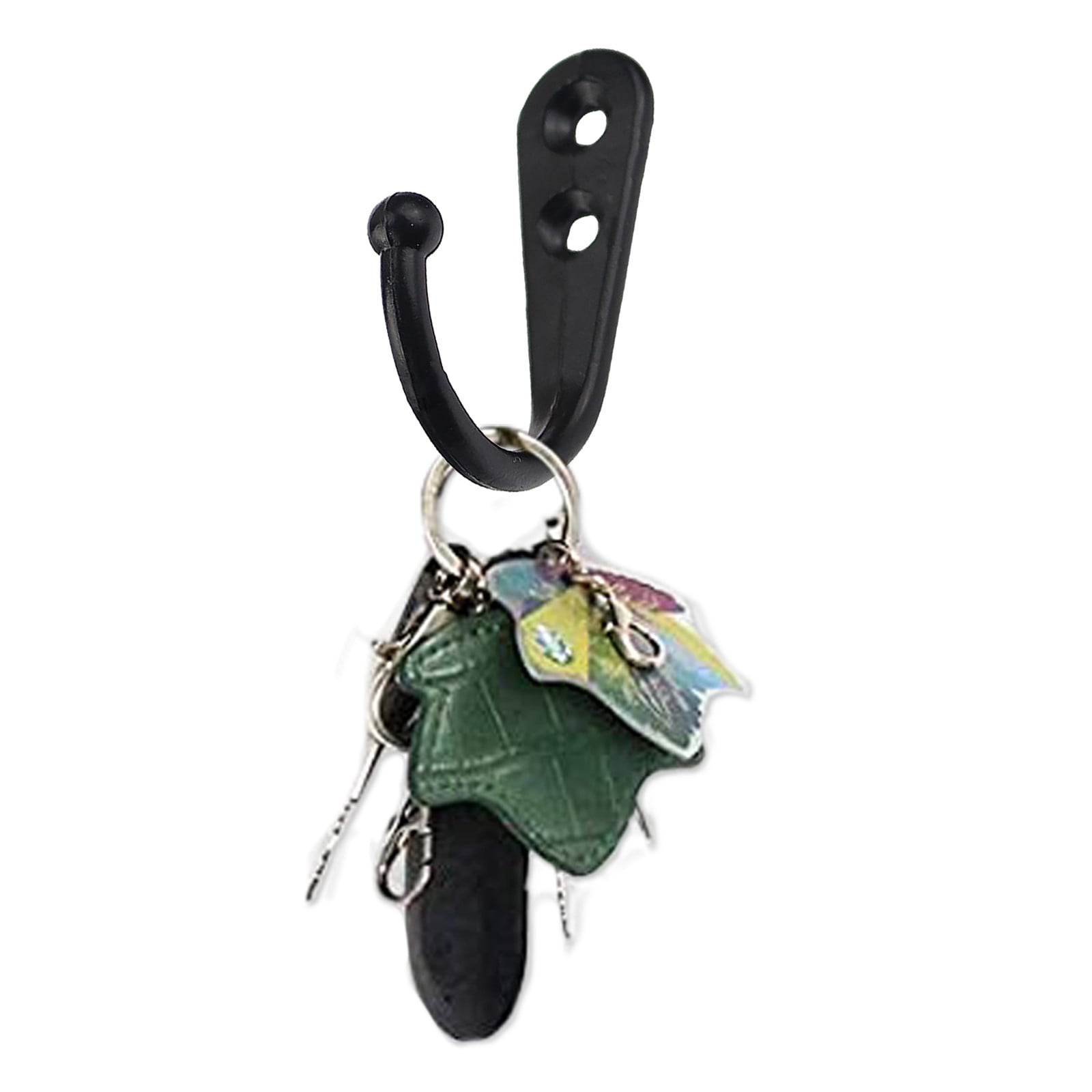 JWDX Black Wall Hooks, Hooks Clearance, 6Pcs Black Wall Hooks With Screwsand Anchor for Key, Towel, Hat (U Shape) A - Image 1