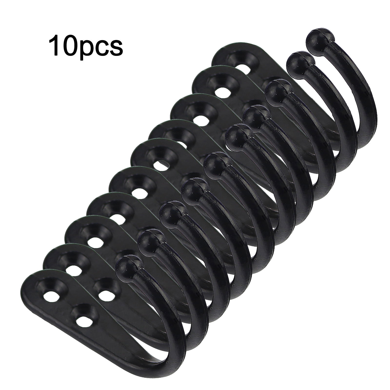 JWDX Black Wall Hooks, Hooks Clearance, 6Pcs Black Wall Hooks With Screwsand Anchor for Key, Towel, Hat (U Shape) A - Image 3