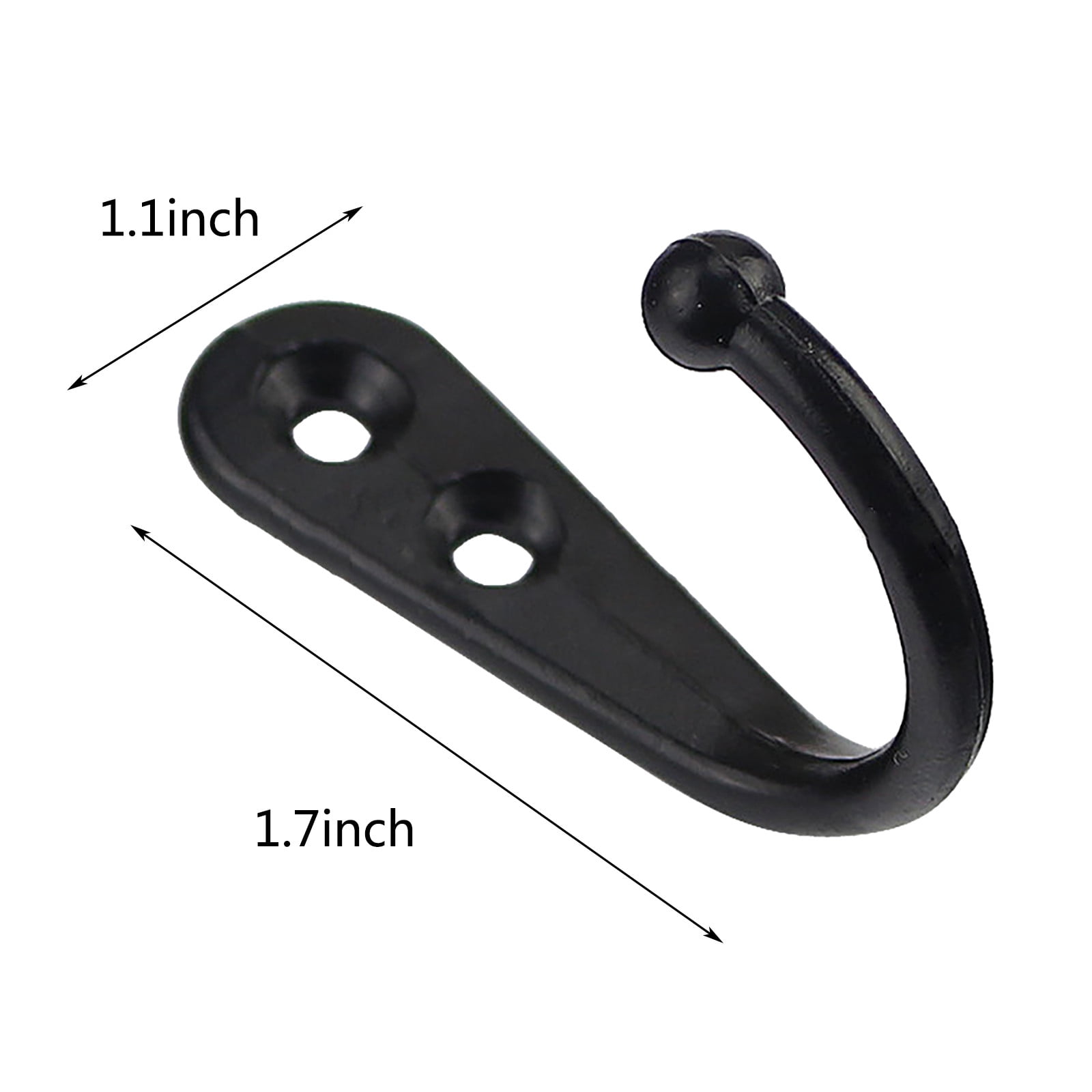 JWDX Black Wall Hooks, Hooks Clearance, 6Pcs Black Wall Hooks With Screwsand Anchor for Key, Towel, Hat (U Shape) A - Image 5