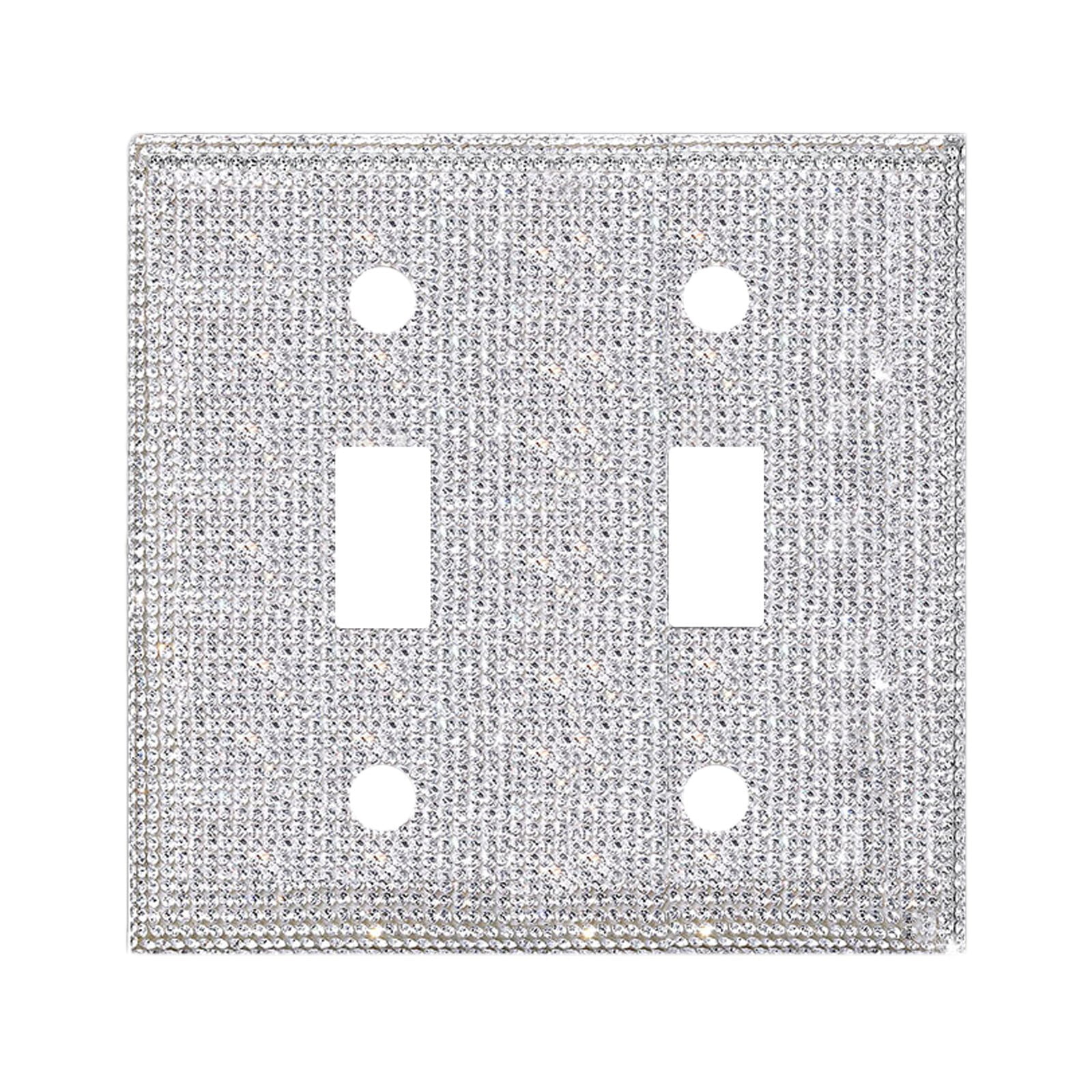 Clearance! JWDX Crystal Adornment, Crystal Decoration Promotion, Shiny Rhinestones Wall Plate Light Cover Wall Plate Cover Light Cover Decorative Bling Light Cover for Home Ornaments A B - Image 1