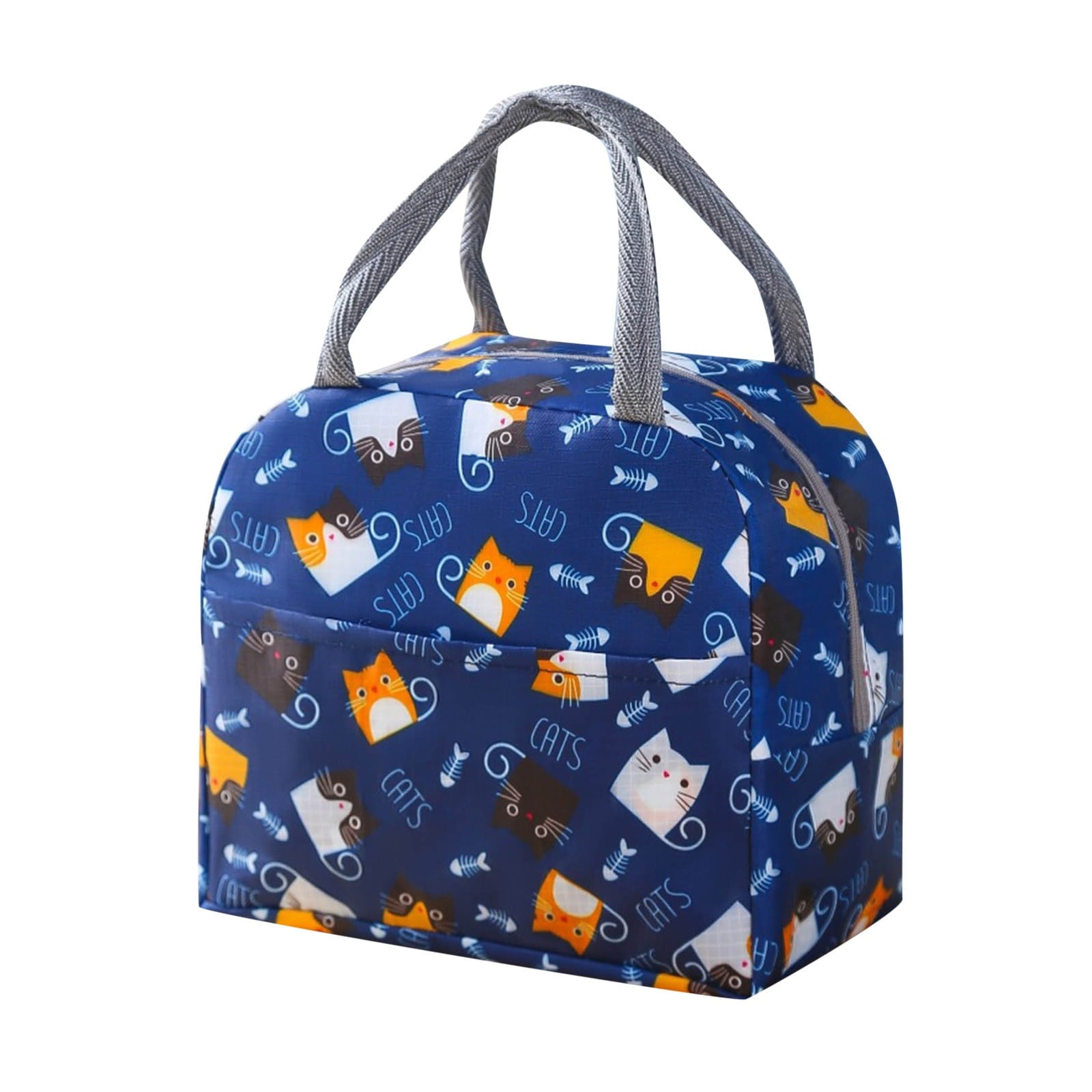 Clearance Back to School Supplies! JWDX Portable Insulated Lunch Bag Lunch Bag Fast Food Insulated Bag 1Pc B Navy Blue Cat (Include: 1×Insulated Lunch Bag) Clearance Sale B - Image 1