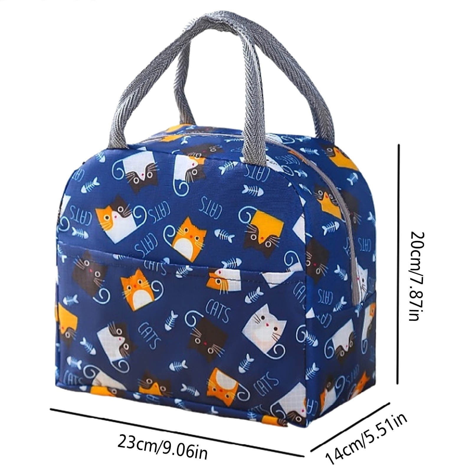 Clearance Back to School Supplies! JWDX Portable Insulated Lunch Bag Lunch Bag Fast Food Insulated Bag 1Pc B Navy Blue Cat (Include: 1×Insulated Lunch Bag) Clearance Sale B - Image 3
