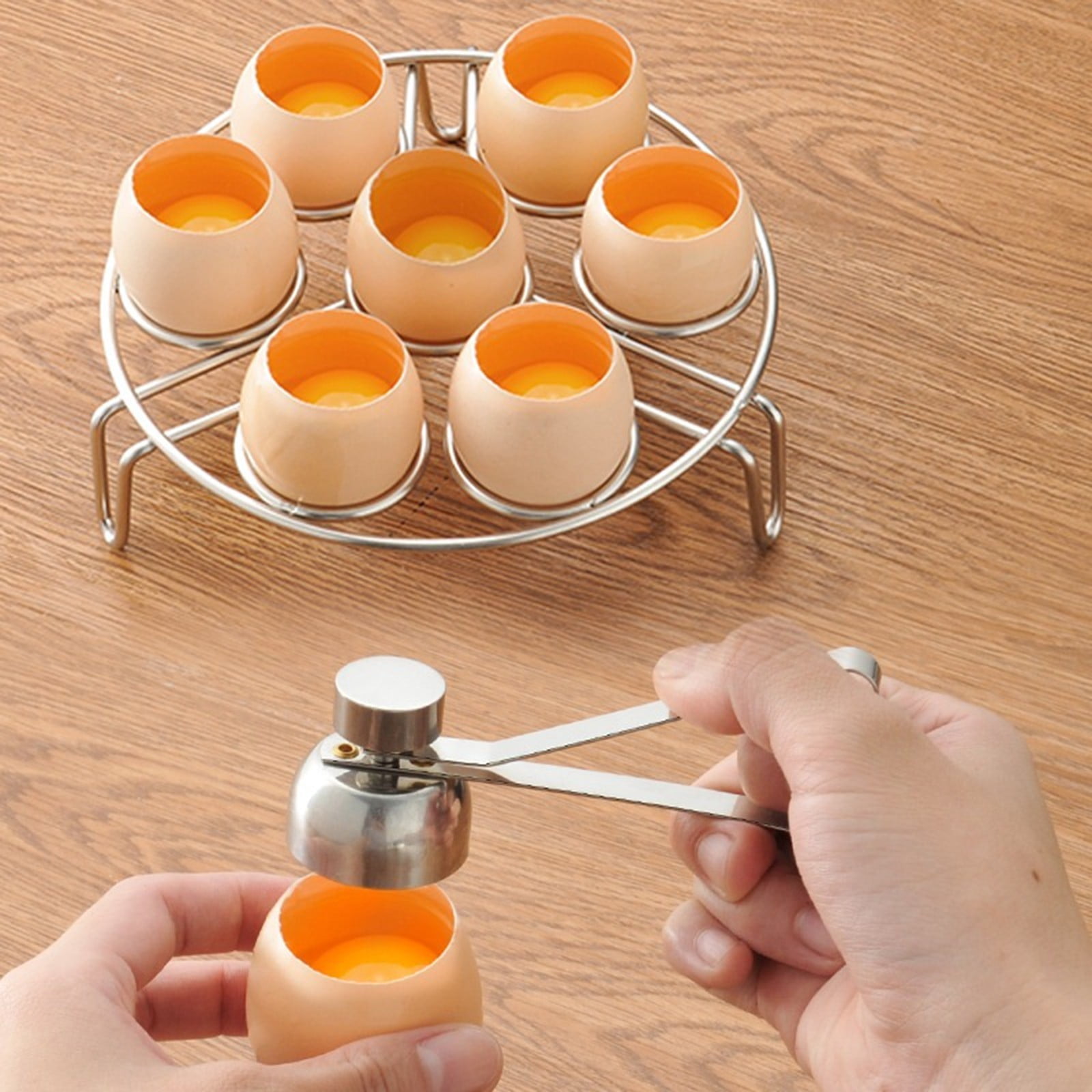Clearance! JWDX Sheller Sheller, Cooking Utensils Promotion, Eierschalensollbruchstellenverursacher German Egg Opener Egg Topper Tool Soft Boiled Egg Cutter Eggshell Opener Kitchen Silver - Image 2