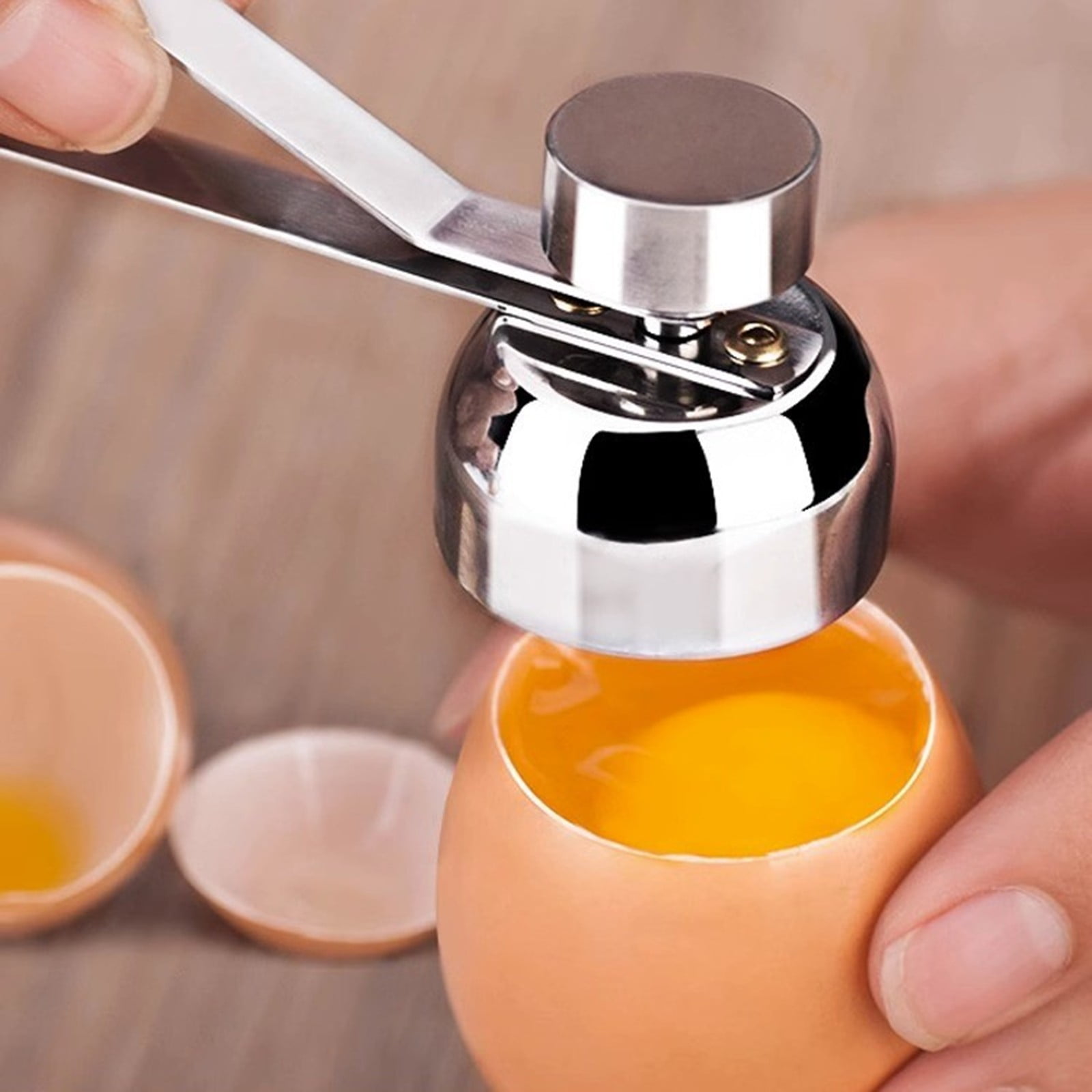 Clearance! JWDX Sheller Sheller, Cooking Utensils Promotion, Eierschalensollbruchstellenverursacher German Egg Opener Egg Topper Tool Soft Boiled Egg Cutter Eggshell Opener Kitchen Silver - Image 7
