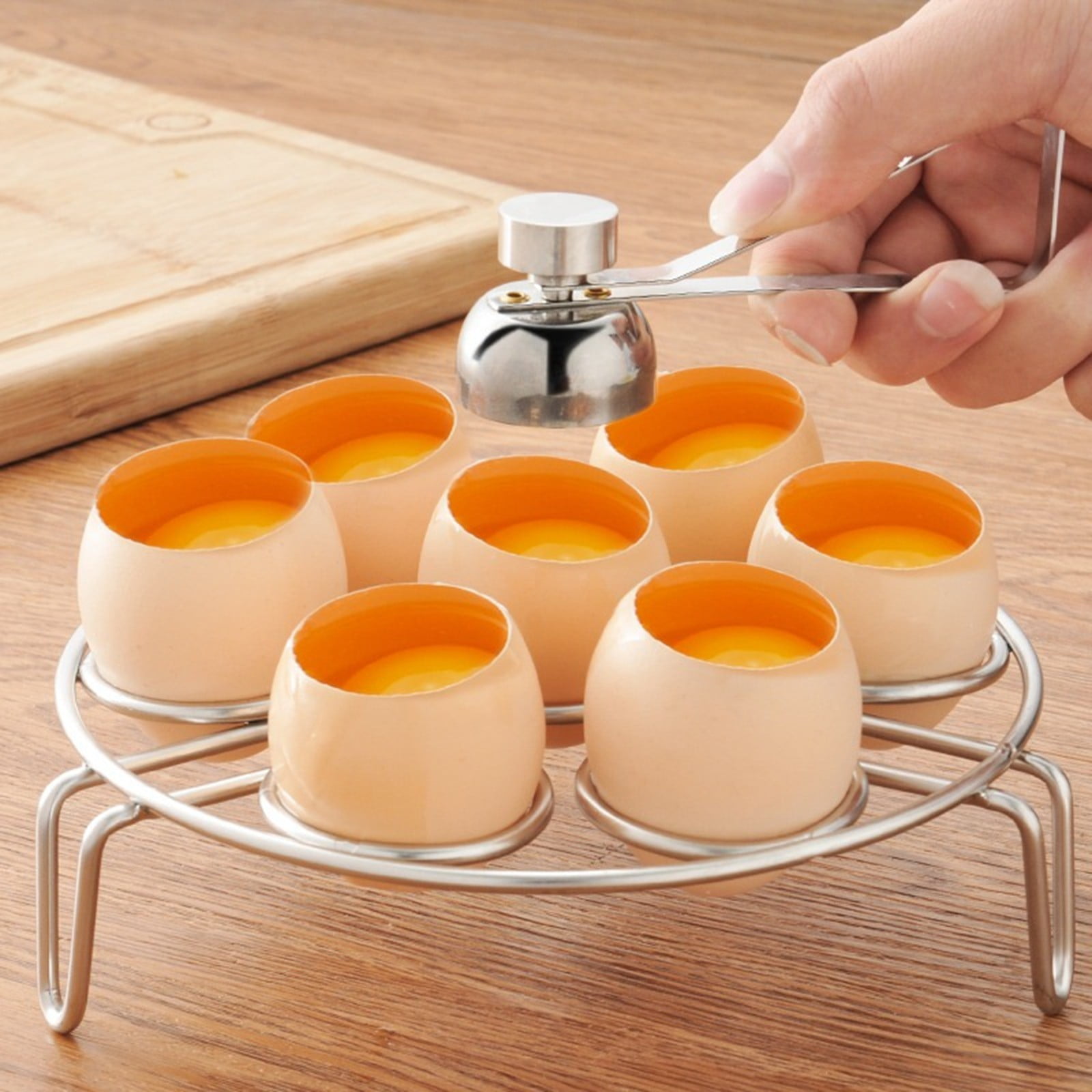 Clearance! JWDX Sheller Sheller, Cooking Utensils Promotion, Eierschalensollbruchstellenverursacher German Egg Opener Egg Topper Tool Soft Boiled Egg Cutter Eggshell Opener Kitchen Silver - Image 8