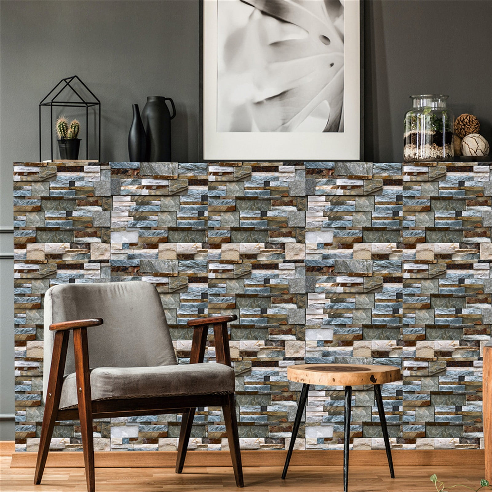 Clearance! JWDX Wall Sticker, Wall Stickers Promotion, Mosaics Wall Tile Stickers Peel and Stick Backsplash Self Adhesive Decals Vinyl Home Decor Diy Splashbacks 4Pc White - Image 8