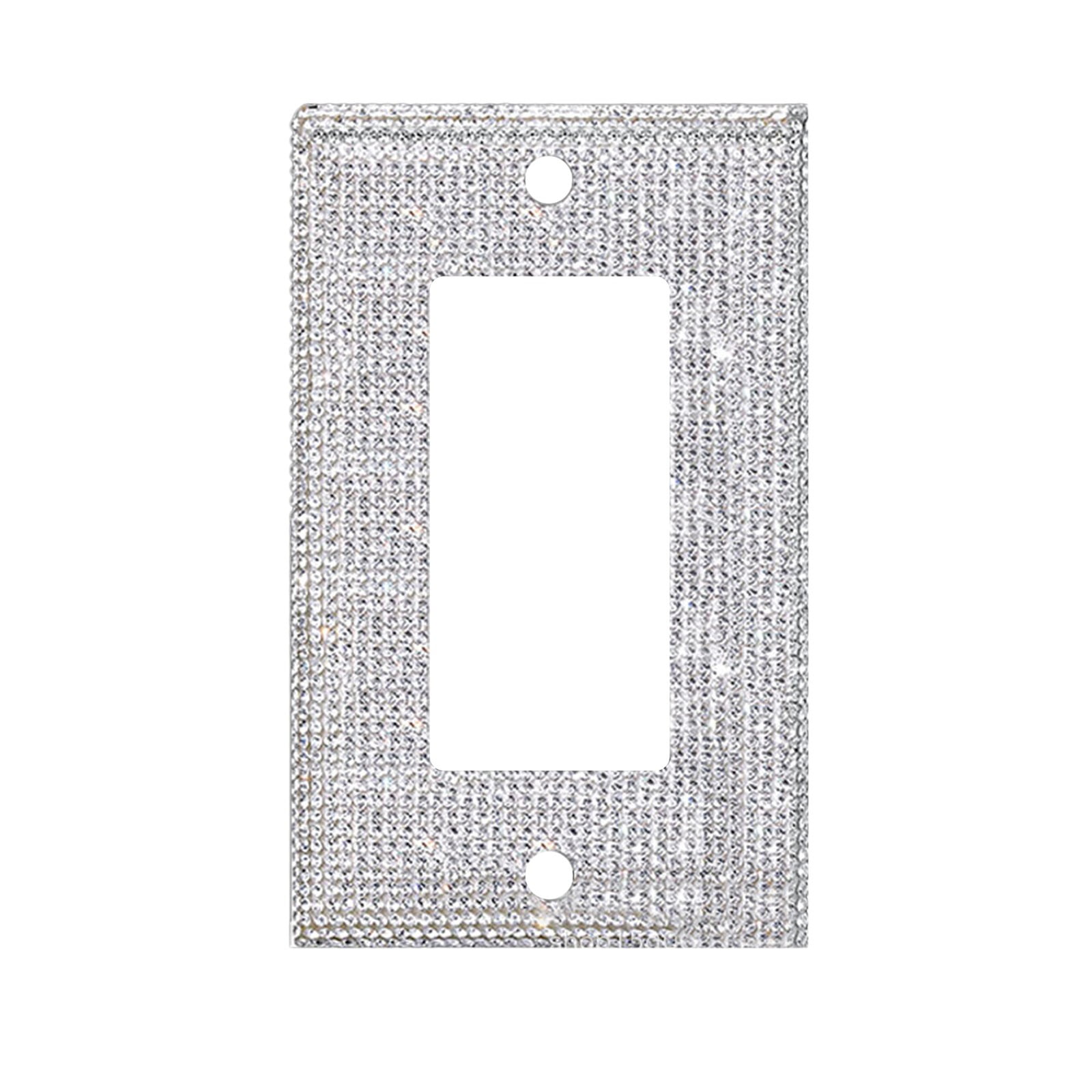 Clearance! JWDX Crystal Adornment, Crystal Decoration Promotion, 1Set Silver Shiny Rhinestones Wall Plate Light Cover Wall Plate Cover Light Cover Decorative Bling Light Cover for Home Ornaments B A - Image 1