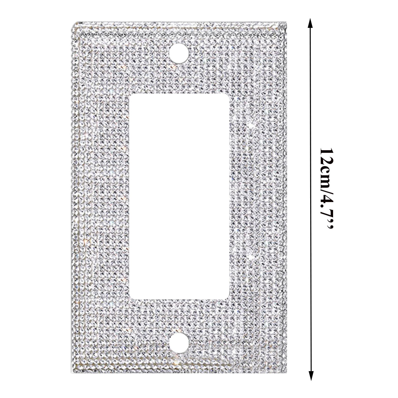 Clearance! JWDX Crystal Adornment, Crystal Decoration Promotion, 1Set Silver Shiny Rhinestones Wall Plate Light Cover Wall Plate Cover Light Cover Decorative Bling Light Cover for Home Ornaments B A - Image 3