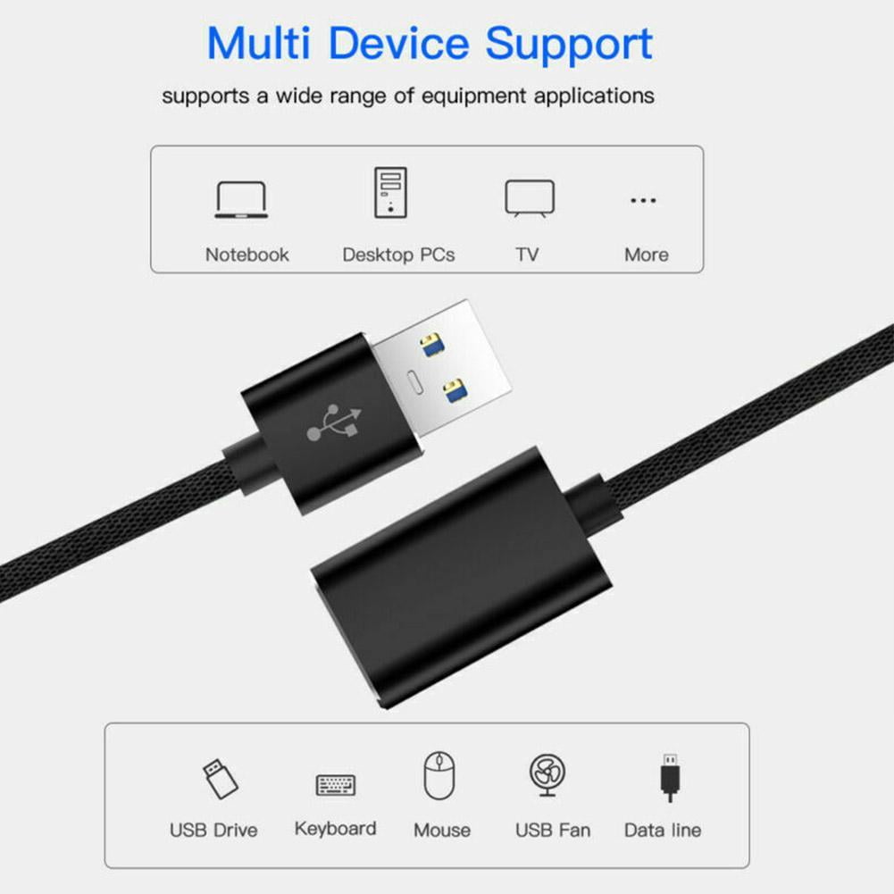6 ft USB Extension Cable, USB A to A Charging Power Cord (Male to Female) - Image 2