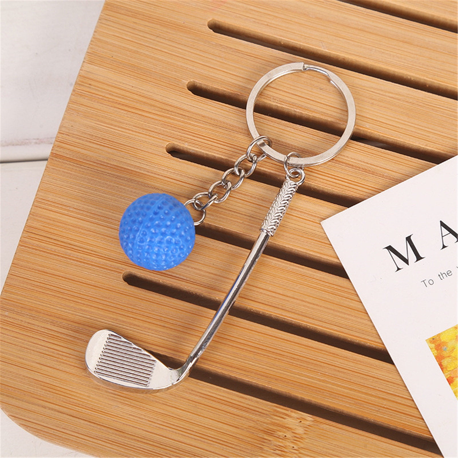 Clearance! JWDX Pendant, Hangs Promotion, Simulation Golf Keychain Bag Pendant Sports Supplies Ball Keychain Blue - Image 3