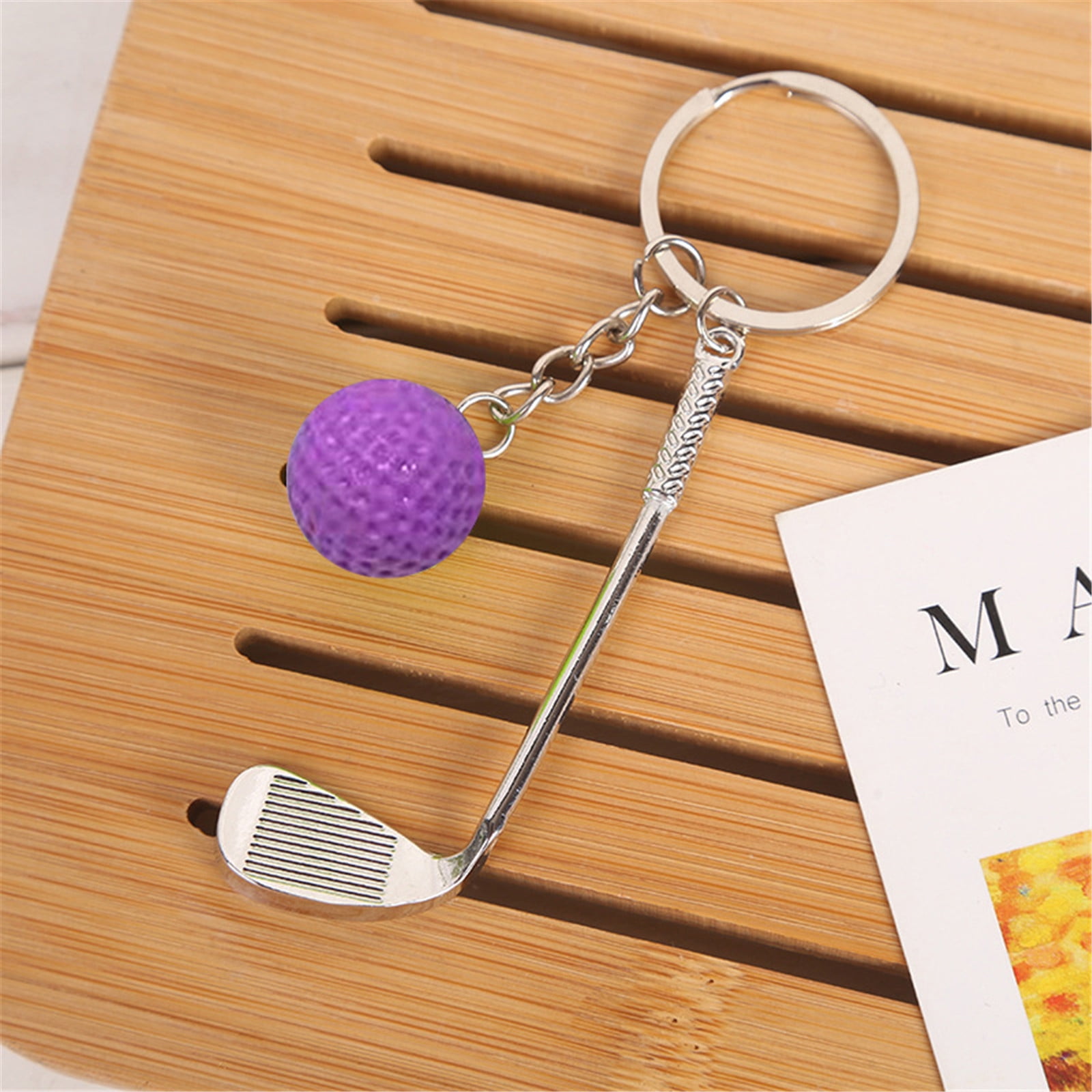 Clearance! JWDX Pendant, Hangs Promotion, Simulation Golf Keychain Bag Pendant Sports Supplies Ball Keychain Purple - Image 3