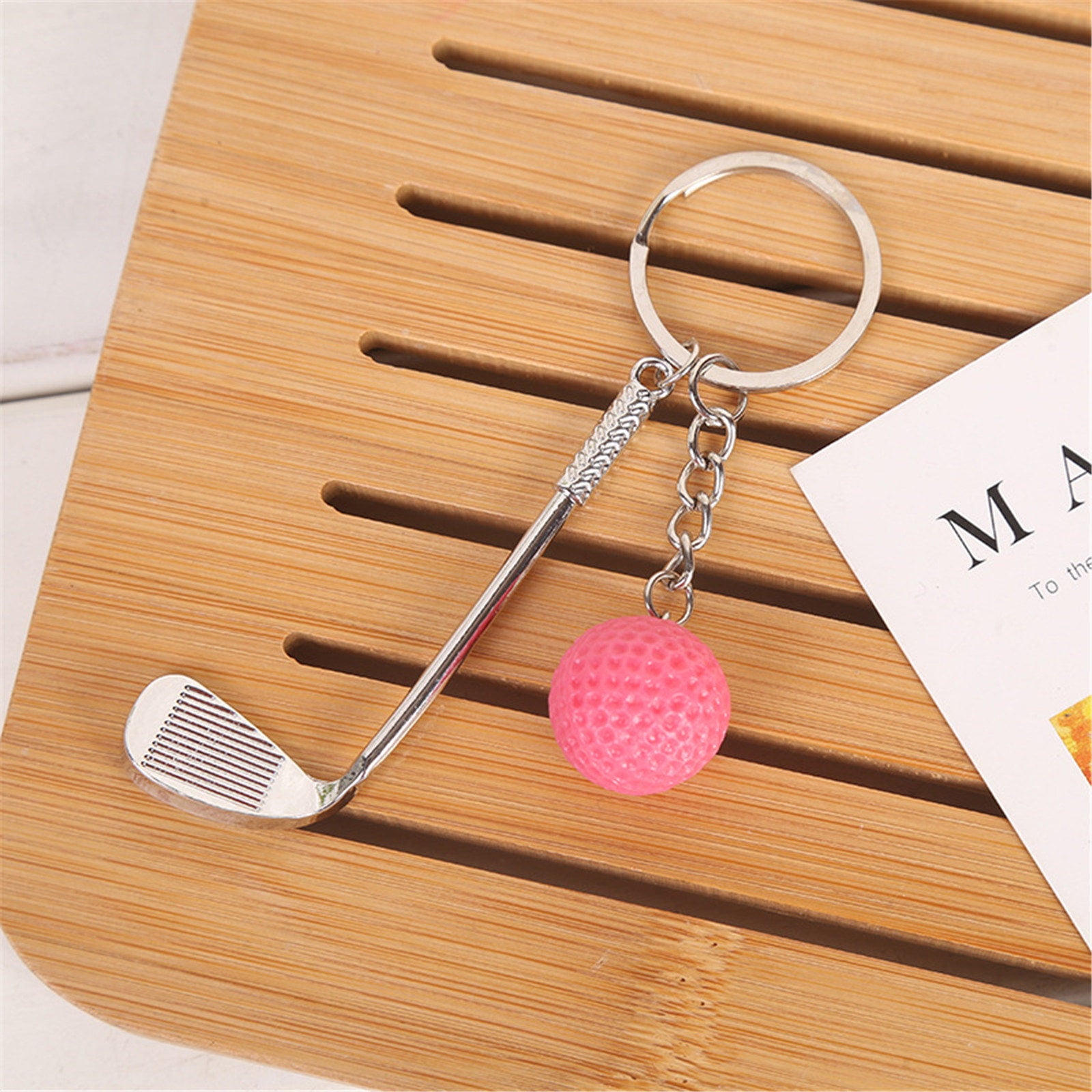 Clearance! JWDX Pendant, Hangs Promotion, Simulation Golf Keychain Bag Pendant Sports Supplies Ball Keychain Red - Image 3