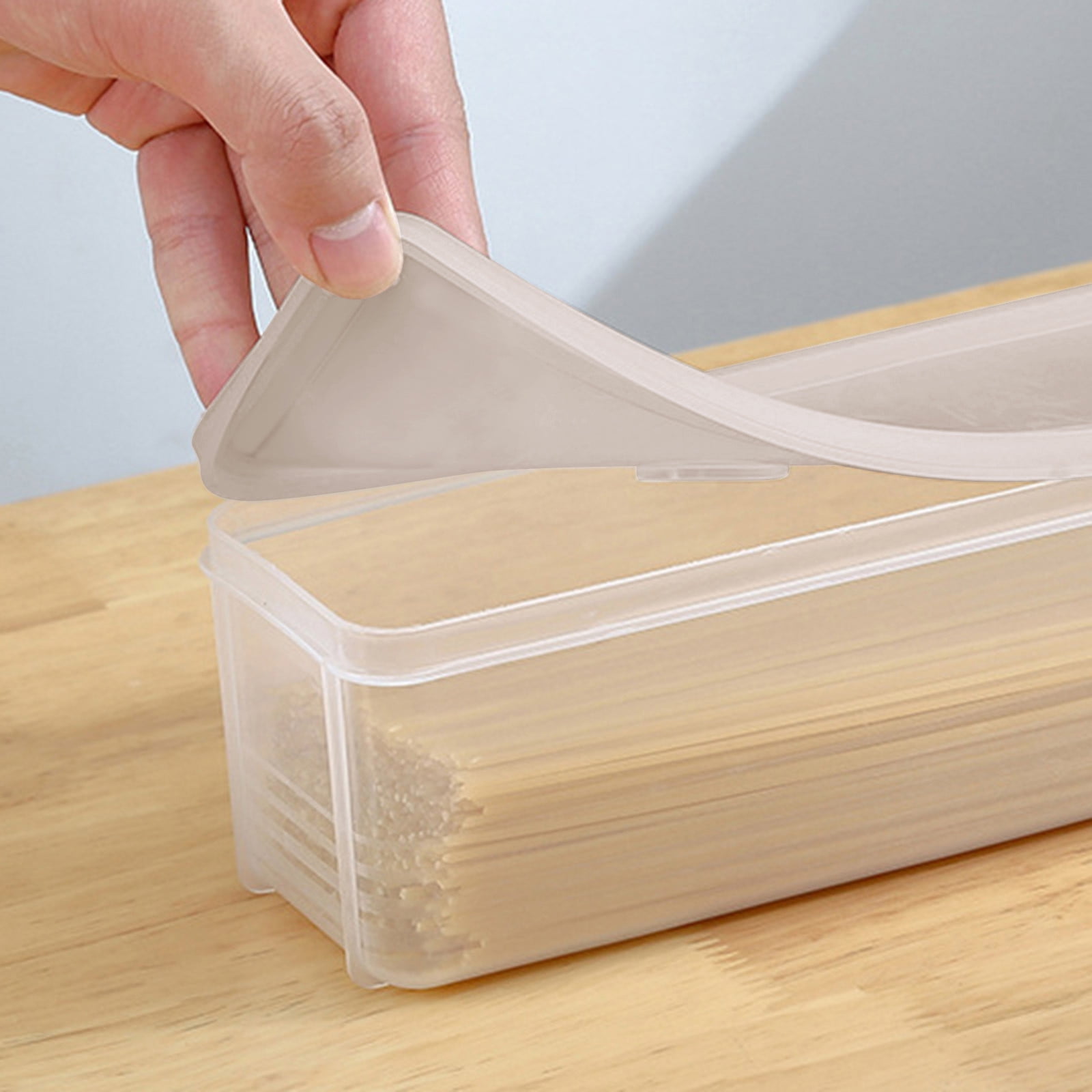 Clearance Sale! Ttybhh Food Storage, Pasta Container Noodle Storage Box Plastic Noodle Box Sealed Refrigerator Vermicelli Grain Storage Box with Lid Khaki - Image 3