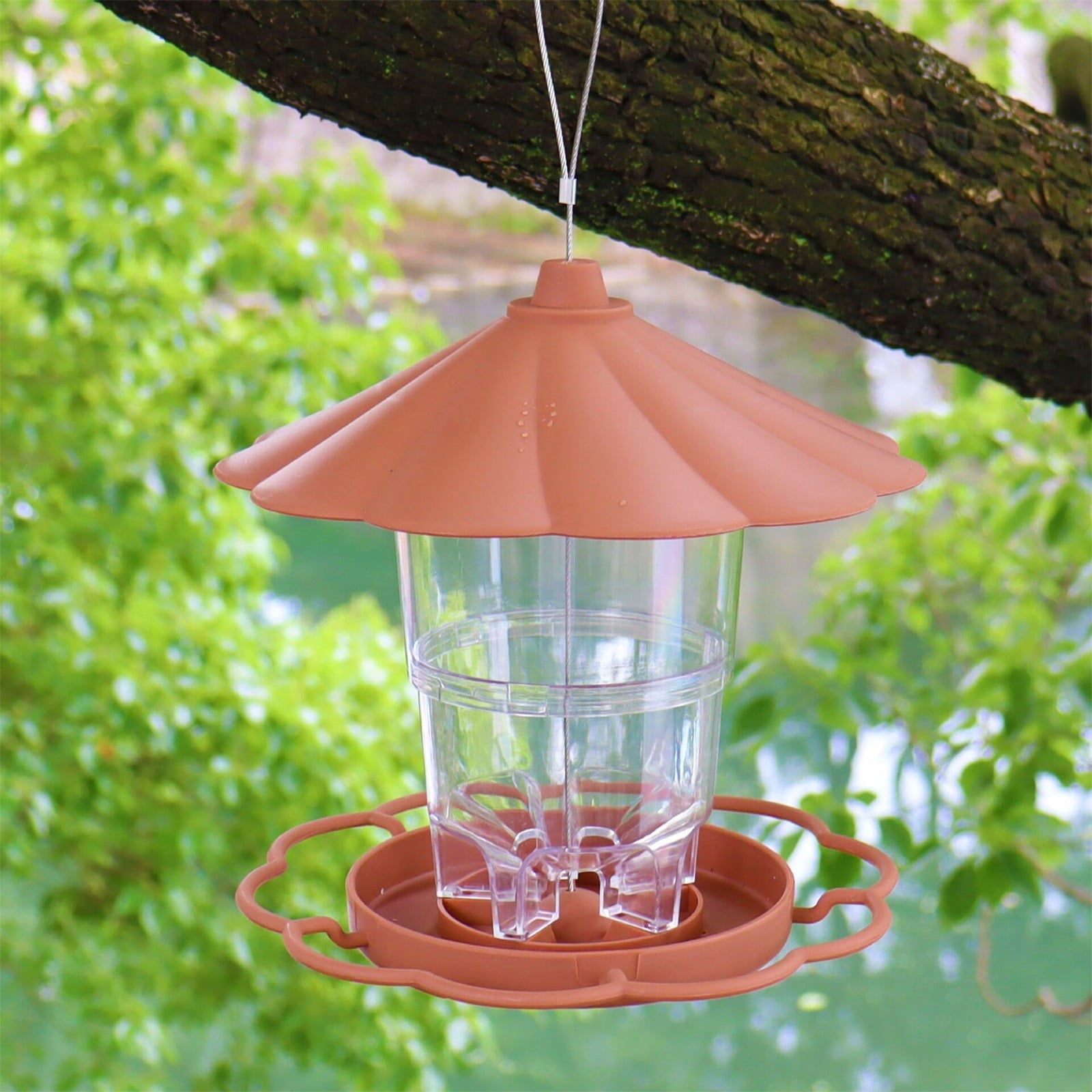 JWDX BigBird Outdoor Hanging Wild Bird Feeder, Plastic, Brown Z2-Brown - Image 2