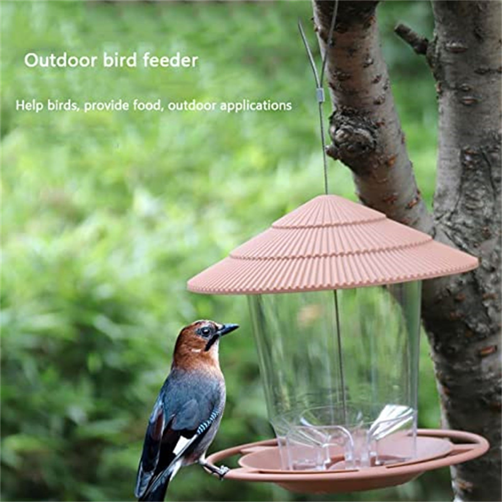 JWDX BigBird Outdoor Hanging Wild Bird Feeder, Plastic, Brown Z2-Brown - Image 5