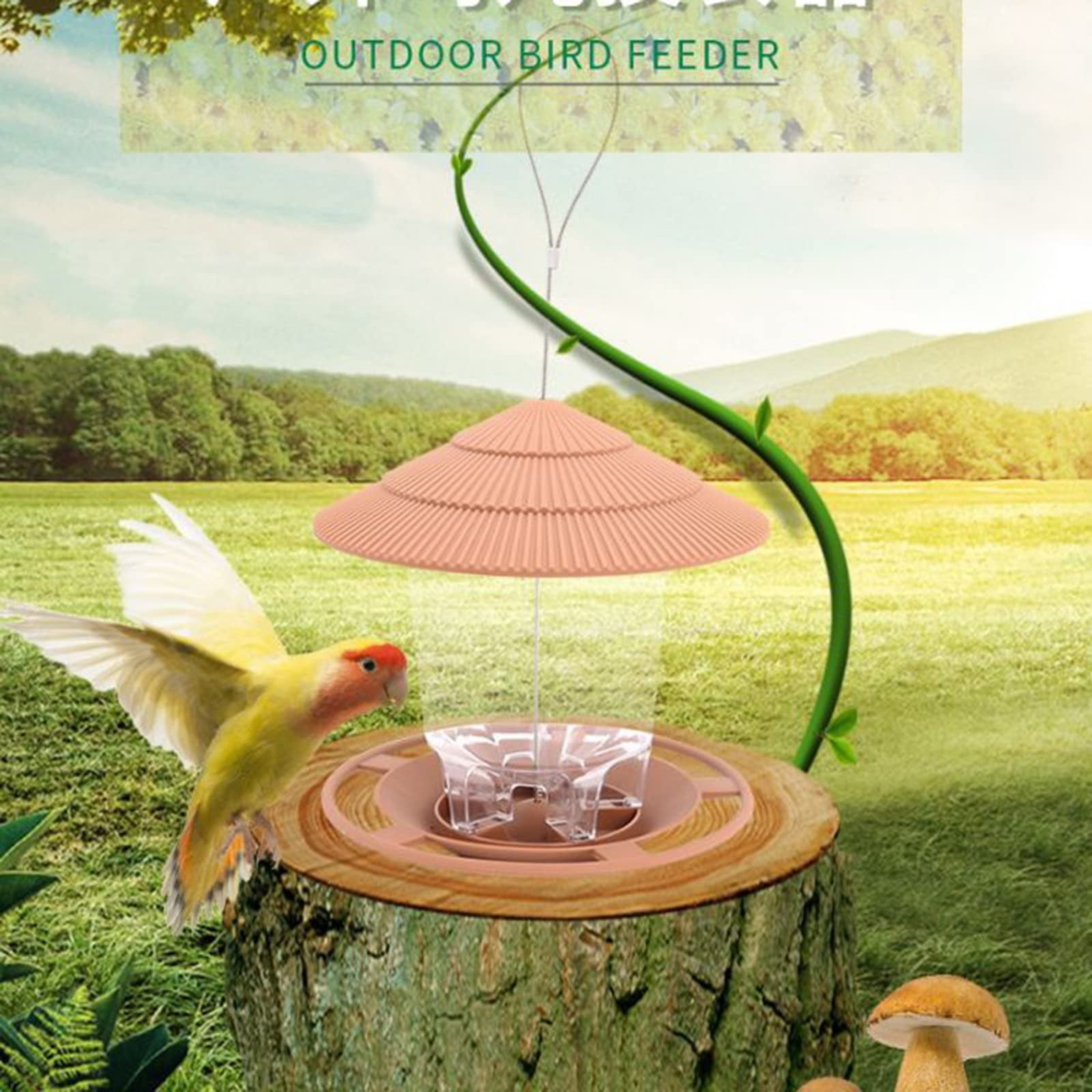 JWDX BigBird Outdoor Hanging Wild Bird Feeder, Plastic, Brown Z2-Green - Image 4