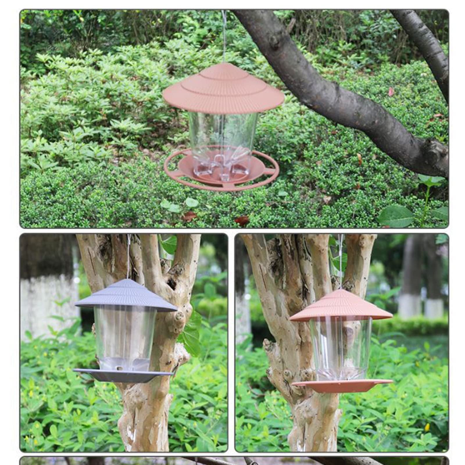 JWDX BigBird Outdoor Hanging Wild Bird Feeder, Plastic, Brown Z2-Green - Image 6