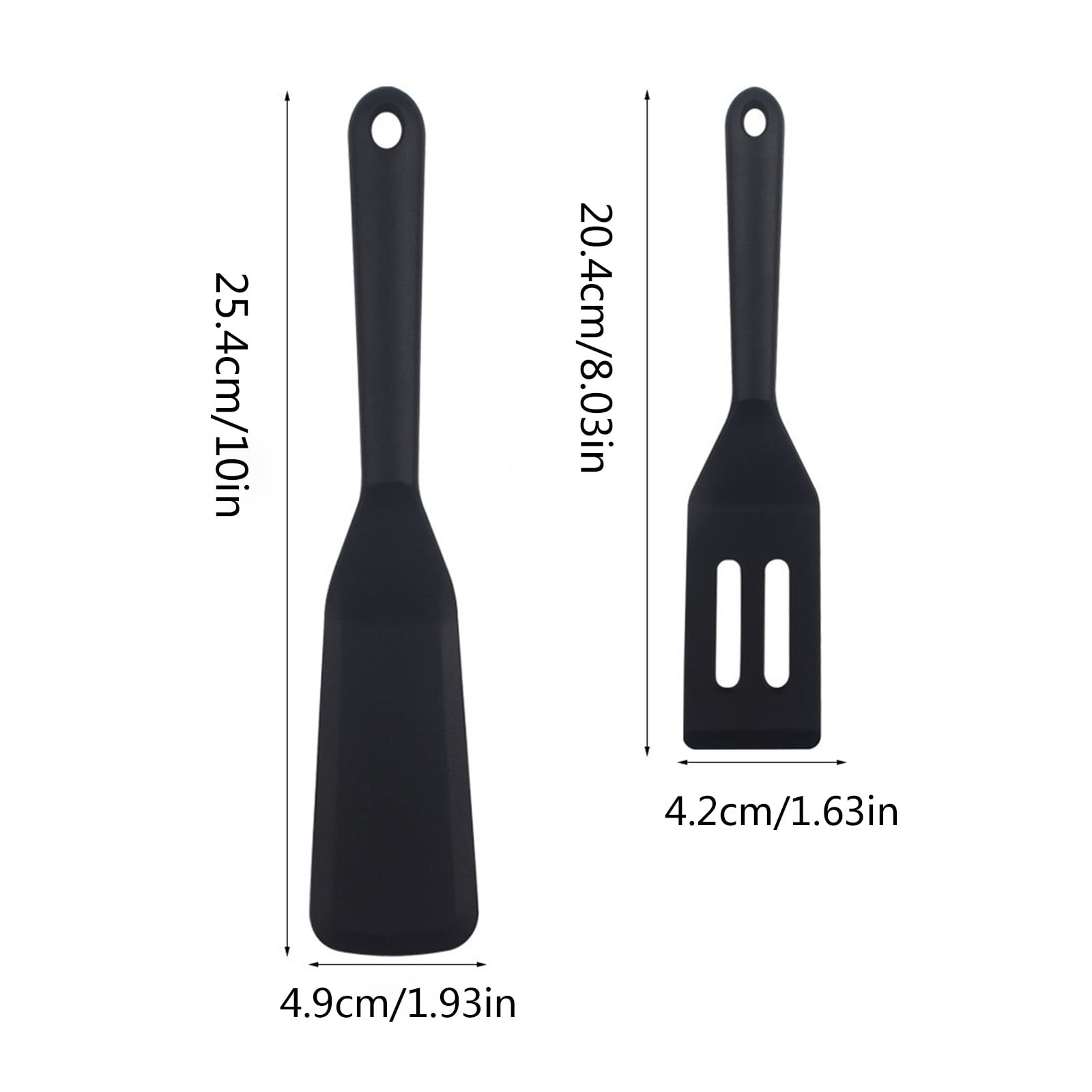 JWDX Spatula, Cooking Utensils Clearance, 2 Piece Silicone Shovel Set Cookie Shovel Fried Egg Spatula Steak Shovel Flat Bottoming Pot Small Spatula Kitchen Tools Red Z1-Black - Image 2