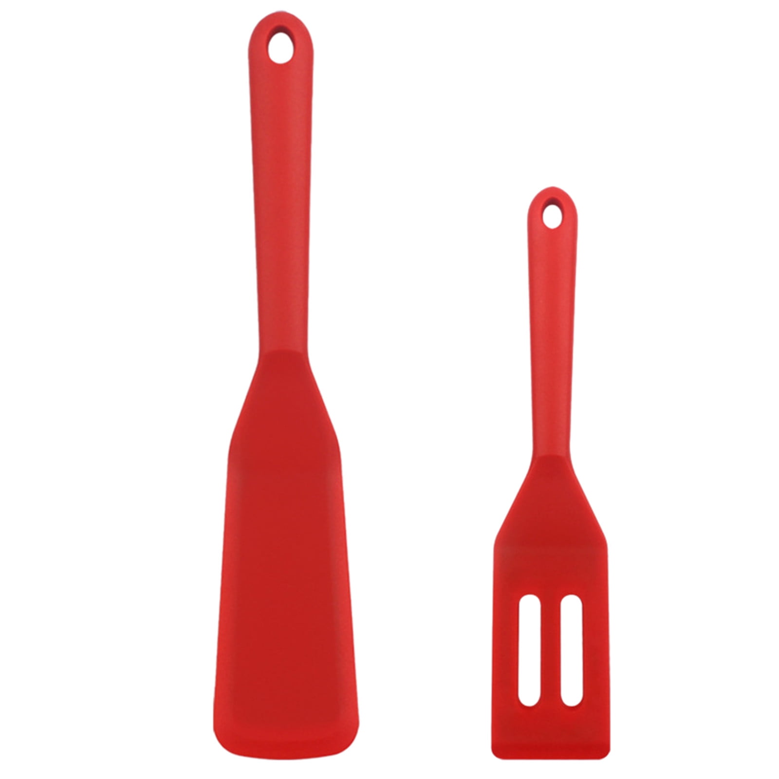 JWDX Spatula, Cooking Utensils Clearance, 2 Piece Silicone Shovel Set Cookie Shovel Fried Egg Spatula Steak Shovel Flat Bottoming Pot Small Spatula Kitchen Tools Red Z1-Red - Image 1