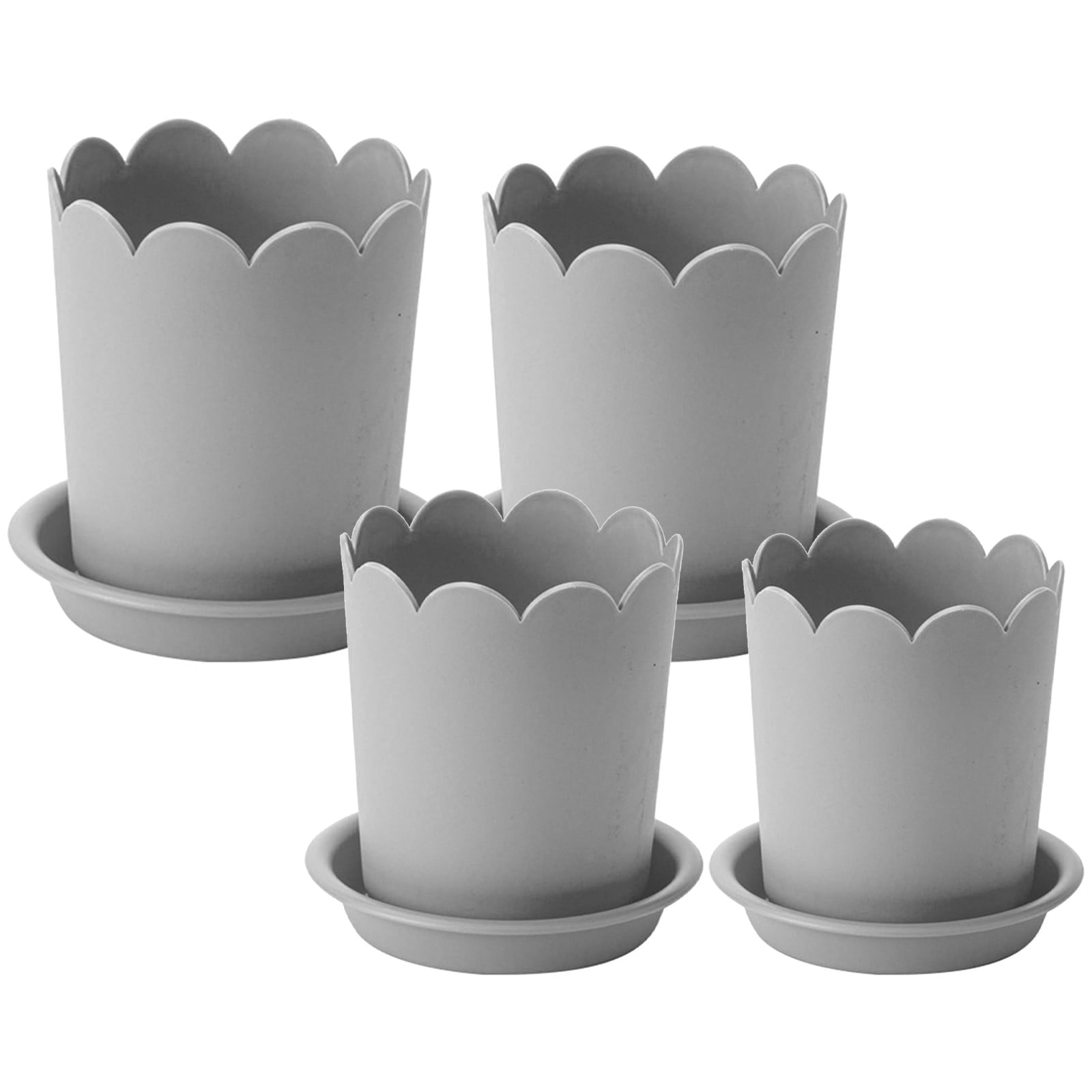 Jwdx Flower Pots Clearance, Garden Supplies Promotion! Plastic Plant Pots for Plants With Saucers Indoor Set of 1 Plastic Planters Modern Flower Pot With Hole for All House Plants Herbs Flowers Or4 Z5-GY2 - Image 4
