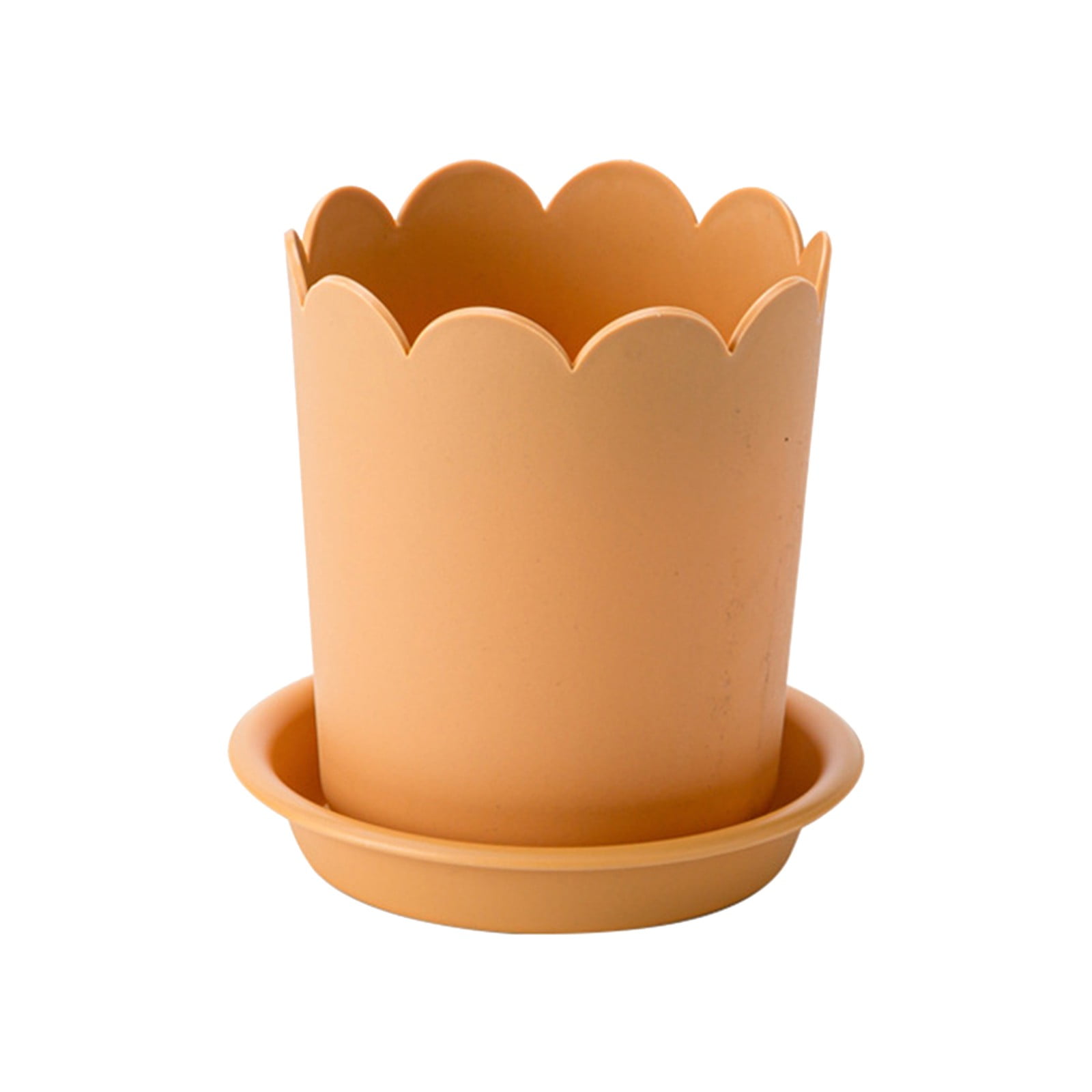 Jwdx Flower Pots Clearance, Garden Supplies Promotion! Plastic Plant Pots for Plants With Saucers Indoor Set of 1 Plastic Planters Modern Flower Pot With Hole for All House Plants Herbs Flowers Or4 Z5-OR1 - Image 1