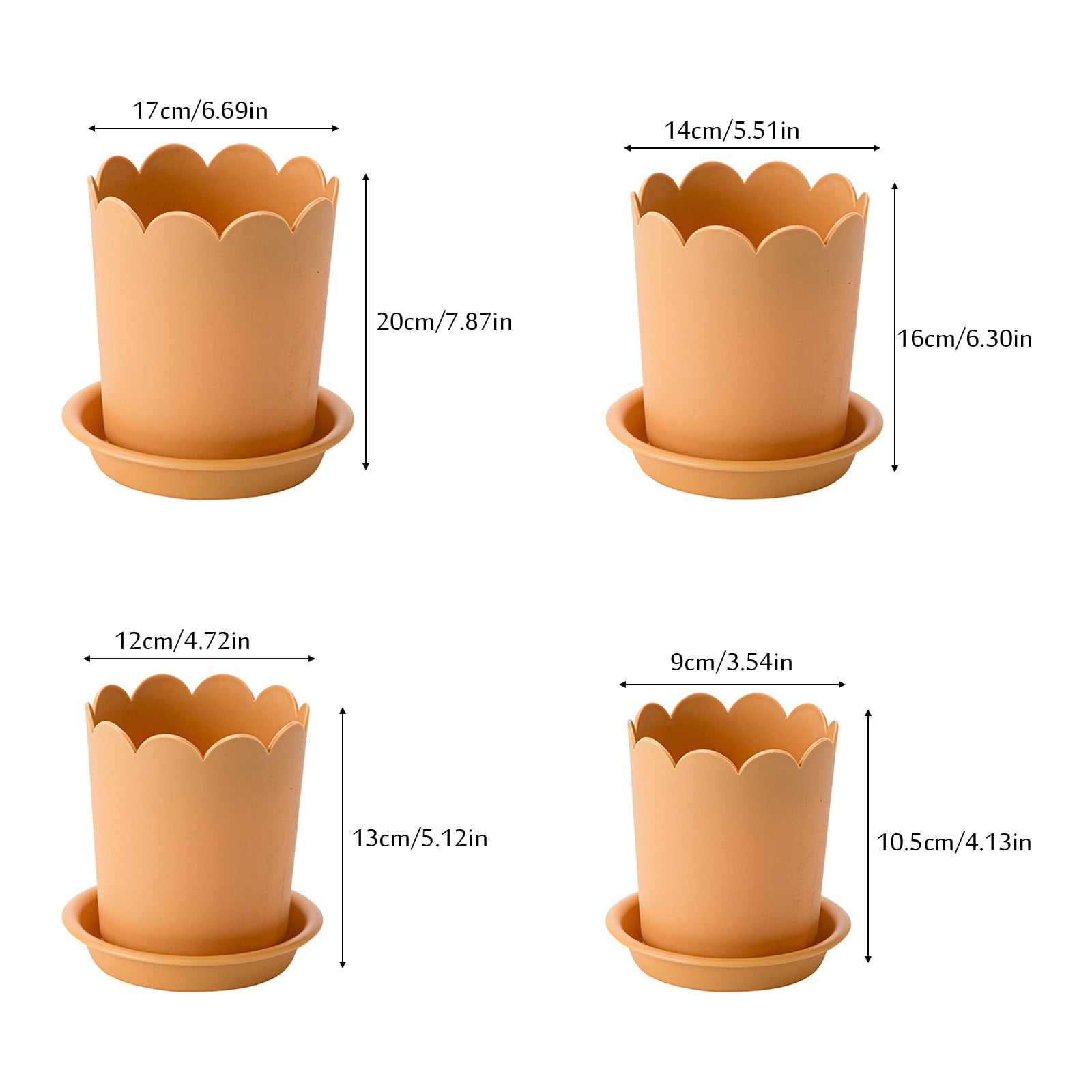 Jwdx Flower Pots Clearance, Garden Supplies Promotion! Plastic Plant Pots for Plants With Saucers Indoor Set of 1 Plastic Planters Modern Flower Pot With Hole for All House Plants Herbs Flowers Or4 Z5-OR1 - Image 2