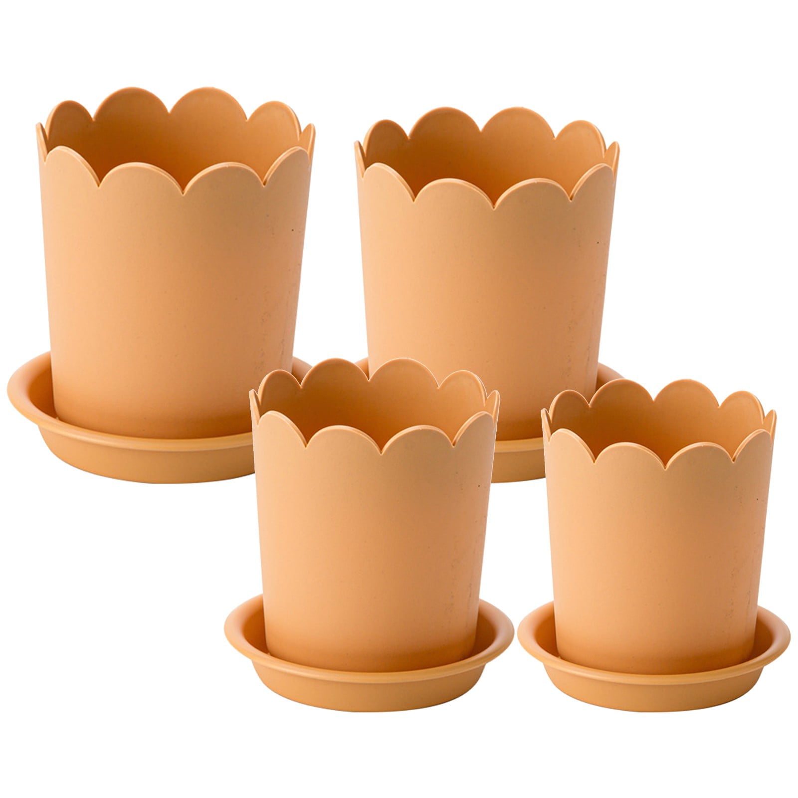 Jwdx Flower Pots Clearance, Garden Supplies Promotion! Plastic Plant Pots for Plants With Saucers Indoor Set of 1 Plastic Planters Modern Flower Pot With Hole for All House Plants Herbs Flowers Or4 Z5-OR1 - Image 3