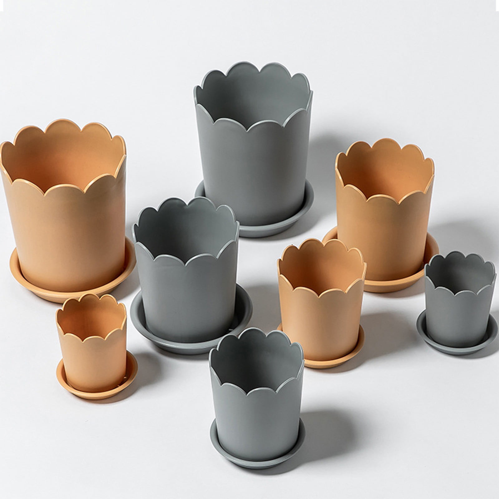 Jwdx Flower Pots Clearance, Garden Supplies Promotion! Plastic Plant Pots for Plants With Saucers Indoor Set of 1 Plastic Planters Modern Flower Pot With Hole for All House Plants Herbs Flowers Or4 Z5-OR1 - Image 5