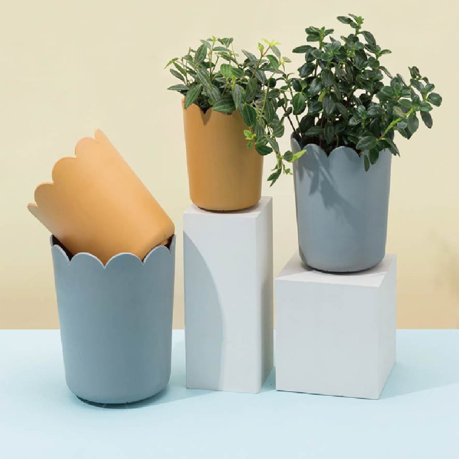 Jwdx Flower Pots Clearance, Garden Supplies Promotion! Plastic Plant Pots for Plants With Saucers Indoor Set of 1 Plastic Planters Modern Flower Pot With Hole for All House Plants Herbs Flowers Or4 Z5-OR1 - Image 7