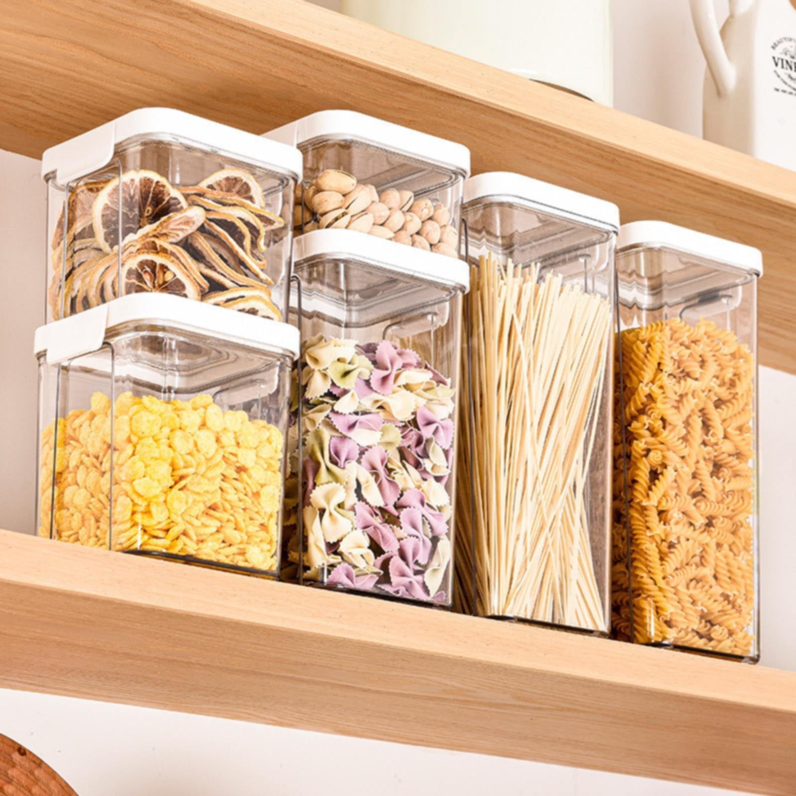 JWDX Storage Container, Airtight Cereal Containers Storage Sealed Cans for Grains and Miscellaneous Grains Transparent Plastic Kitchen Food Grade Nut and Oat Storage Cans Kitchen D - Image 2