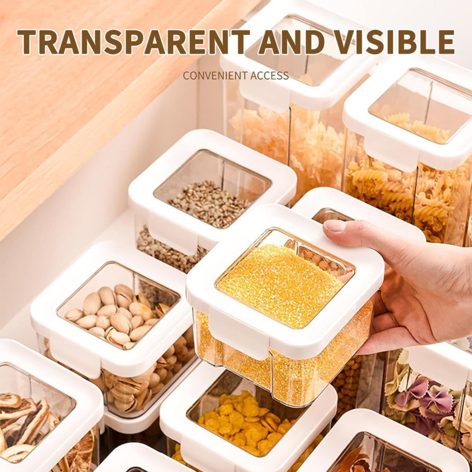 JWDX Storage Container, Airtight Cereal Containers Storage Sealed Cans for Grains and Miscellaneous Grains Transparent Plastic Kitchen Food Grade Nut and Oat Storage Cans Kitchen D - Image 7