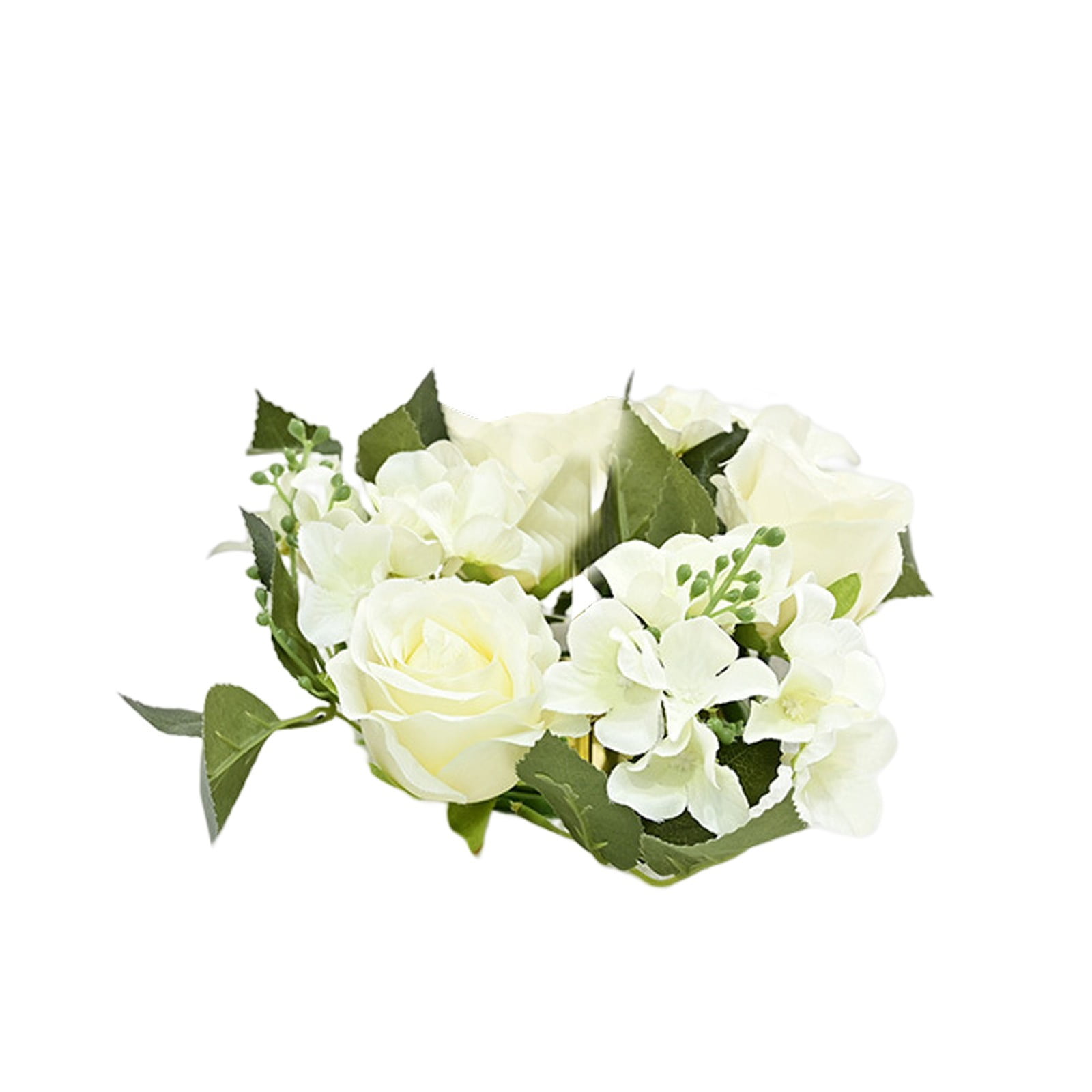 Clearance! JWDX Simulated Pendant, Artificial Flowers Promotion, Simulation Rose Wreath 20Cm Candlestick Wreath Christmas Decoration Window Prop Table Wedding Decoration Flowers E A - Image 1