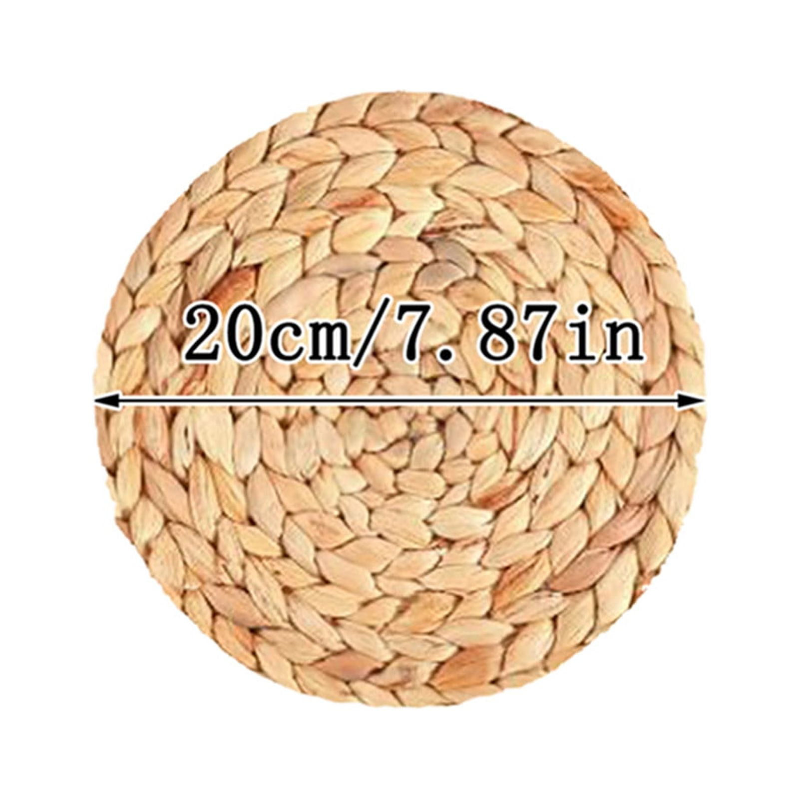 Clearance! JWDX Woven Placemat, Desktop Ornament Promotion, Household Pure Hand Woven Water Hyacinth Grass Mat Cup Bowl Pot Plate Anti Scalding Heat Insulation Table Decoration Mat B - Image 2