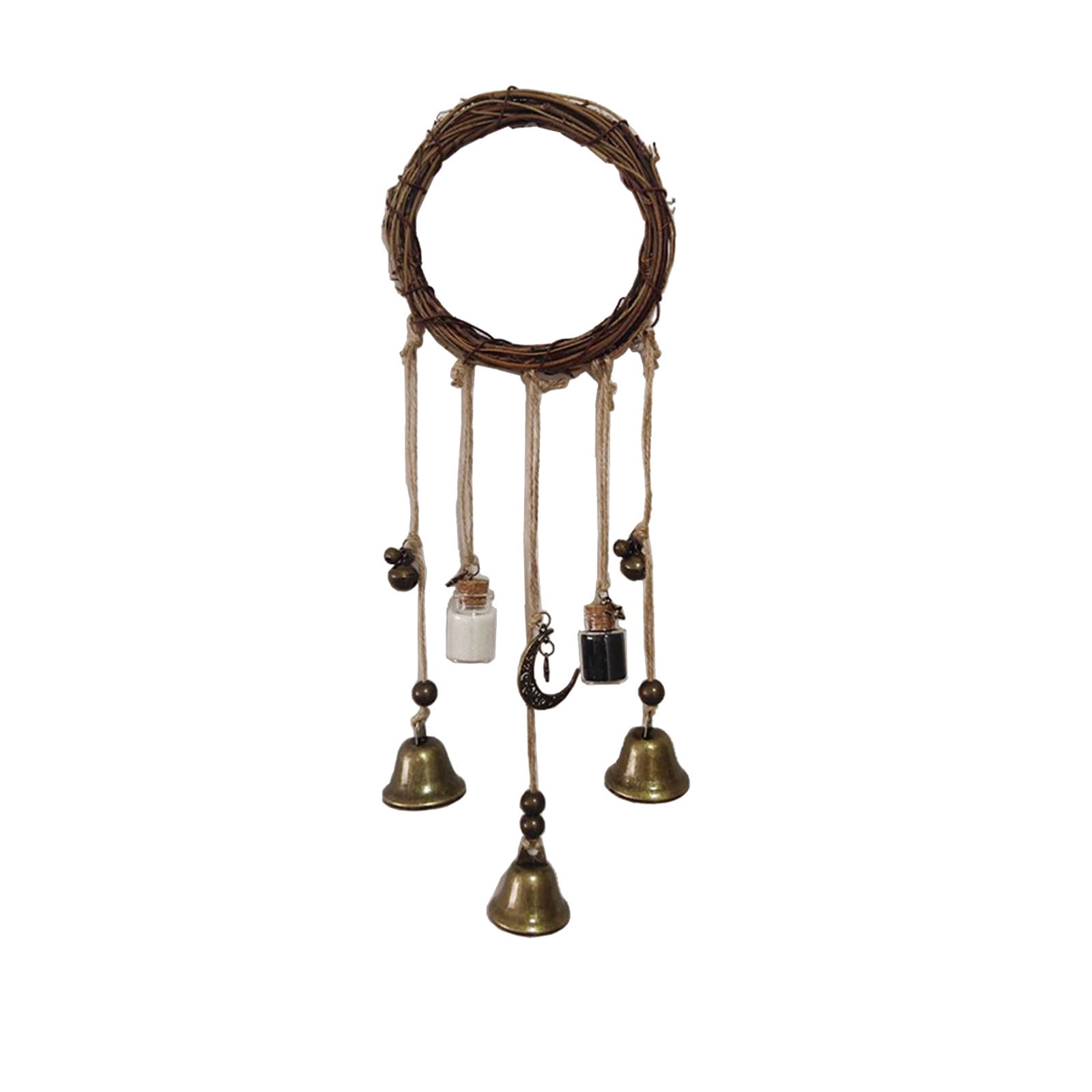 Clearance! JWDX Wind Chimes, Wind Chimes Promotion, Witch Protection Bell Witch Bell Protection Door Handle Pendant Rattan Wind Chime Witch Pray Crystal Wind Chime Family Room Decoration E - Image 1