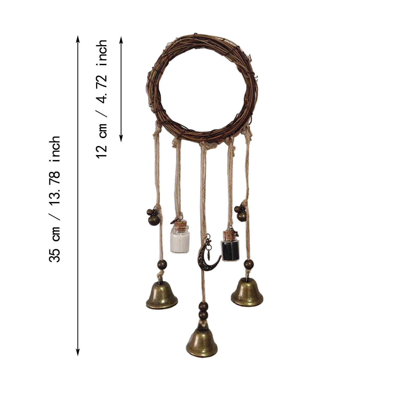 Clearance! JWDX Wind Chimes, Wind Chimes Promotion, Witch Protection Bell Witch Bell Protection Door Handle Pendant Rattan Wind Chime Witch Pray Crystal Wind Chime Family Room Decoration E - Image 2
