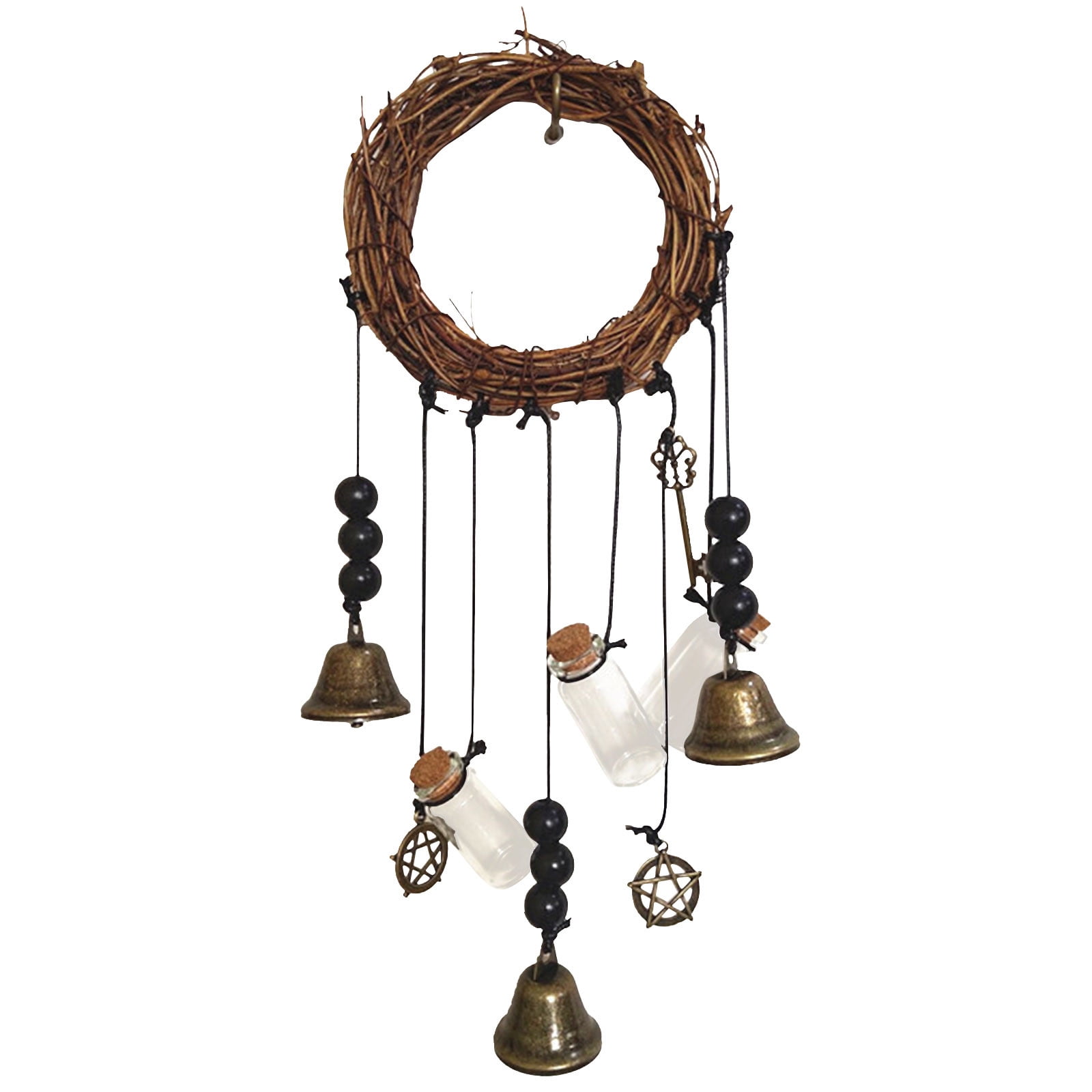 Clearance! JWDX Wind Chimes, Wind Chimes Promotion, Witch Protection Bell Witch Bell Protection Door Handle Pendant Rattan Wind Chime Witch Pray Crystal Wind Chime Family Room Decoration A - Image 1
