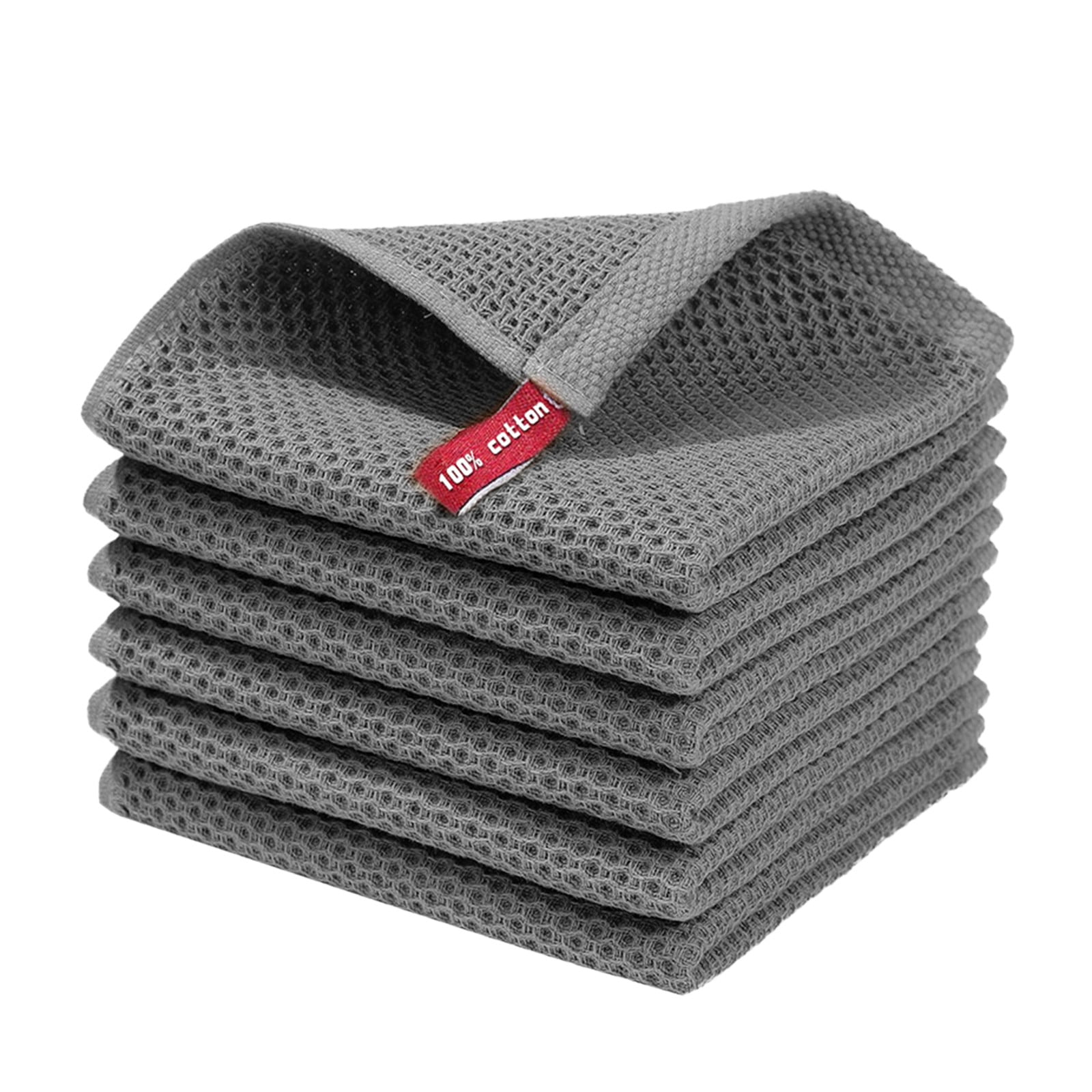 JWDX Wipes Clearance! 100% Cotton Weave Kitchen Dish Cloths Ultra Soft Absorbent Quick Drying Dish Towels 12X12 Inches 6-Pack, Household Cleaning Cloth Promotion Include 6 Pcs Dish Cloth C - Image 1