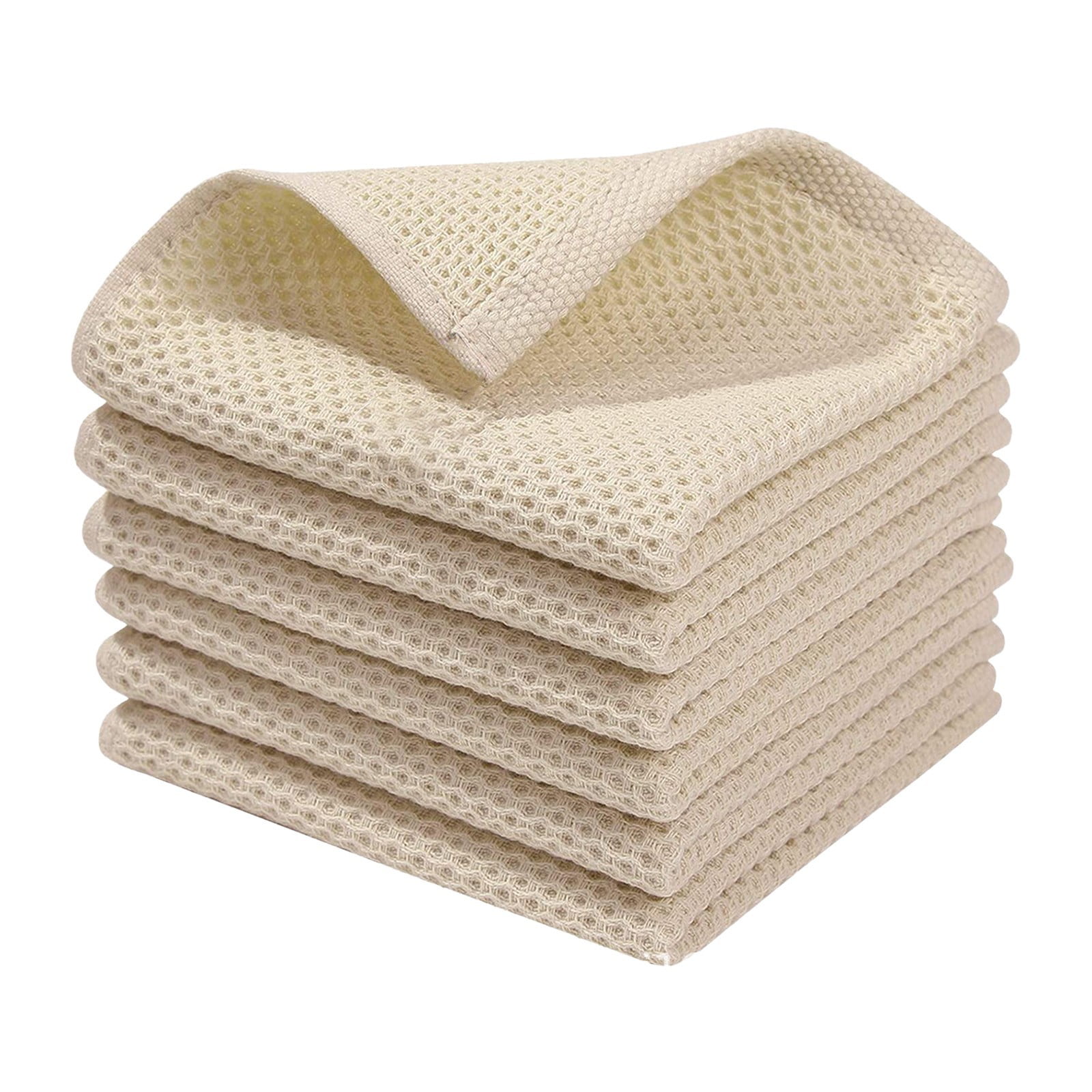 JWDX Wipes Clearance! 100% Cotton Weave Kitchen Dish Cloths Ultra Soft Absorbent Quick Drying Dish Towels 12X12 Inches 6-Pack, Household Cleaning Cloth Promotion Include 6 Pcs Dish Cloth D - Image 1