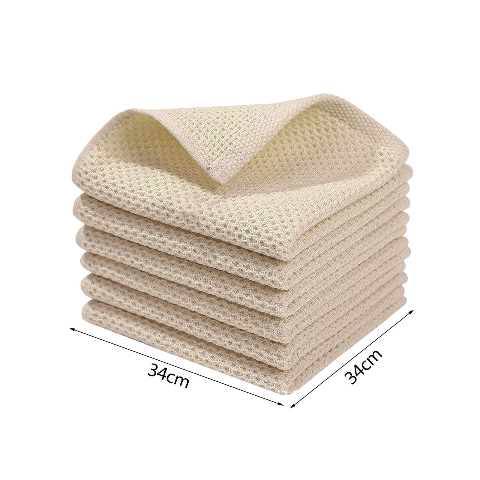 JWDX Wipes Clearance! 100% Cotton Weave Kitchen Dish Cloths Ultra Soft Absorbent Quick Drying Dish Towels 12X12 Inches 6-Pack, Household Cleaning Cloth Promotion Include 6 Pcs Dish Cloth D - Image 3