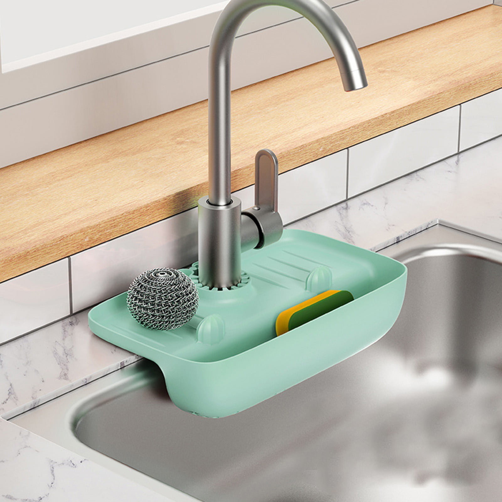 JWDX Drain Rack Clearance! Sink Holder Sink Rack With Drain Basket Kitchen Sink Organizer Storage Rack for Home Kitchen include 1Pc Drain Rack D - Image 3