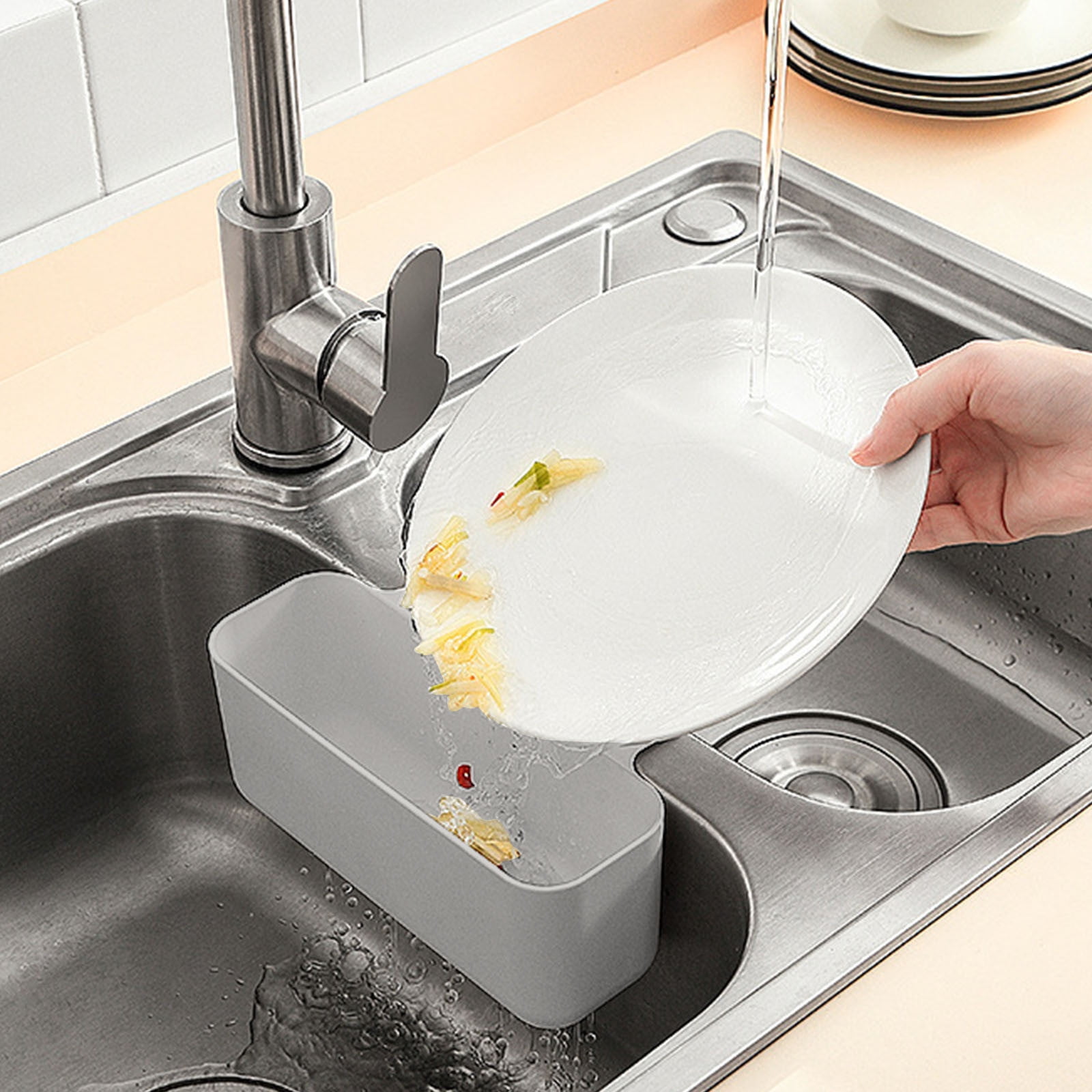 JWDX Kitchen Cleaning Supplies Clearance! Kitchen Dishwashing Sponge Cleaning Ball With Handle Multifunctional Scrub Sponge Pad Ball for Pot and Plate Dishwashing Cleaning include 1* Drain Rack A - Image 7