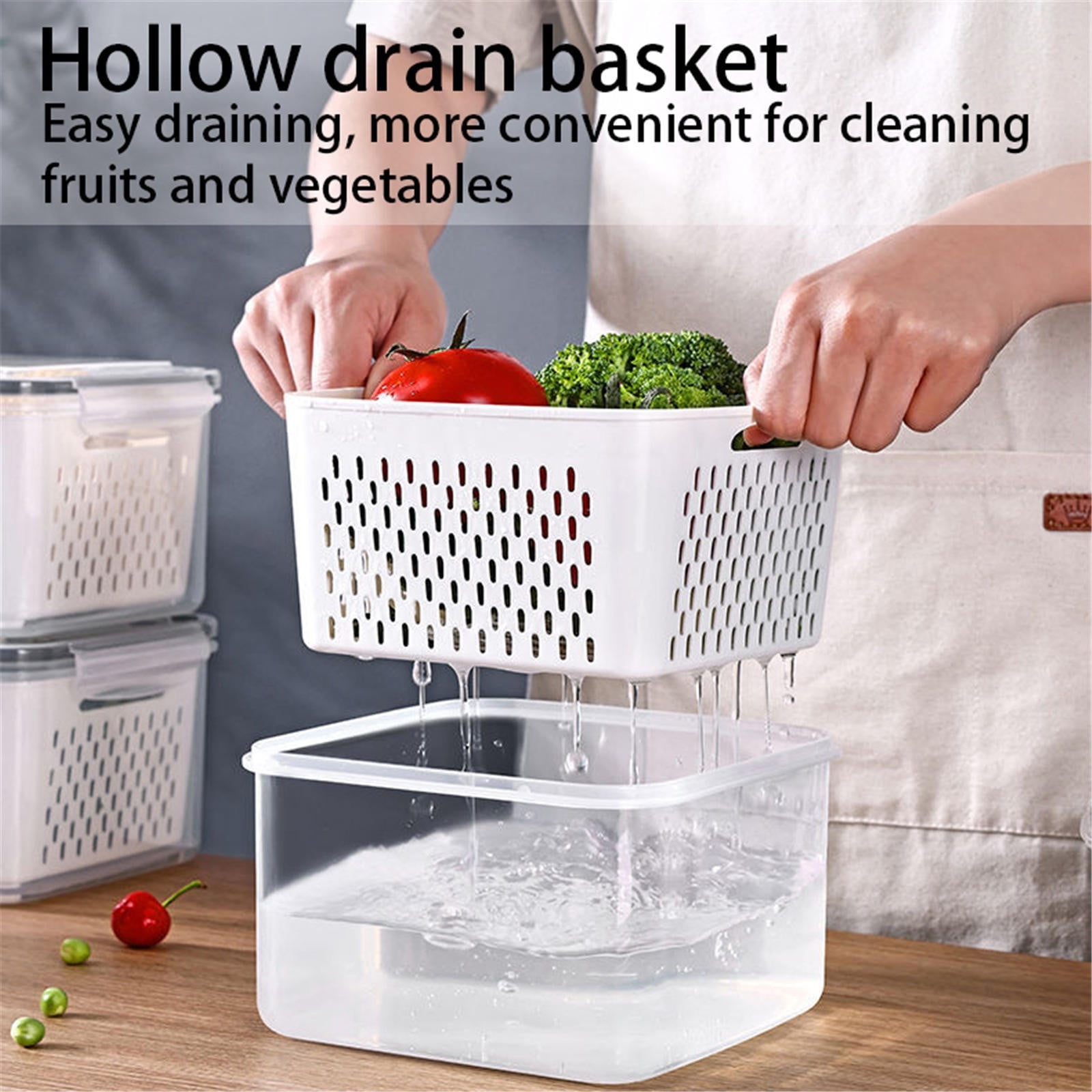 JWDX Food Storage Clearance! Creative Hen Shaped Egg Storage Rack Farm the Coop Egg Storage Rack Wooden Egg Rack Kitchen Storage Organizing Rack include 1X Drain Basket and Fresh-Keeping Box A - Image 4