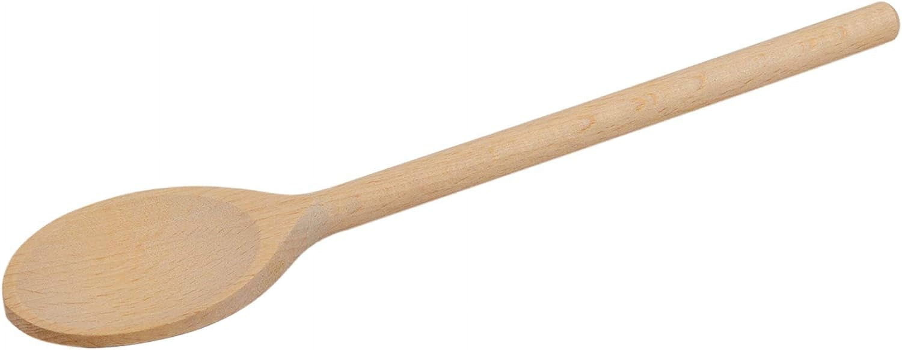 3Pcs 10 Inch Long Wooden Spoons for Cooking - Oval Wood Mixing Spoons for Baking, Cooking, Stirring - Sauce Spoons Brown - Image 2