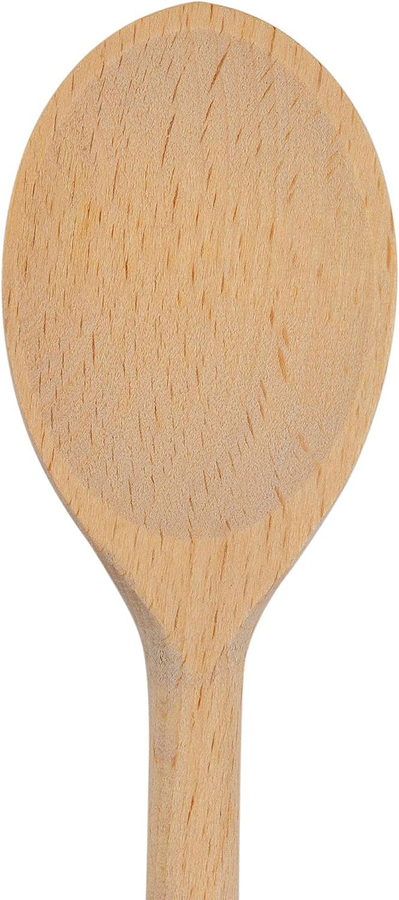 3Pcs 10 Inch Long Wooden Spoons for Cooking - Oval Wood Mixing Spoons for Baking, Cooking, Stirring - Sauce Spoons Brown - Image 3