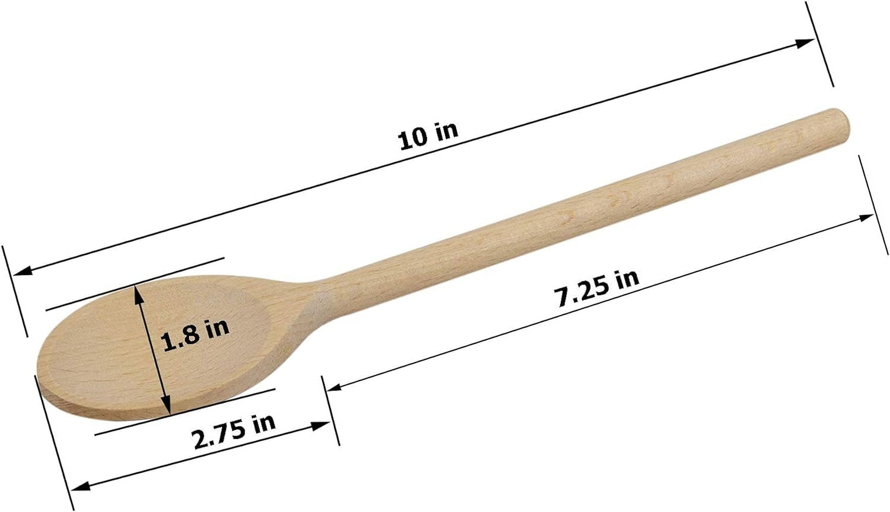 3Pcs 10 Inch Long Wooden Spoons for Cooking - Oval Wood Mixing Spoons for Baking, Cooking, Stirring - Sauce Spoons Brown - Image 5